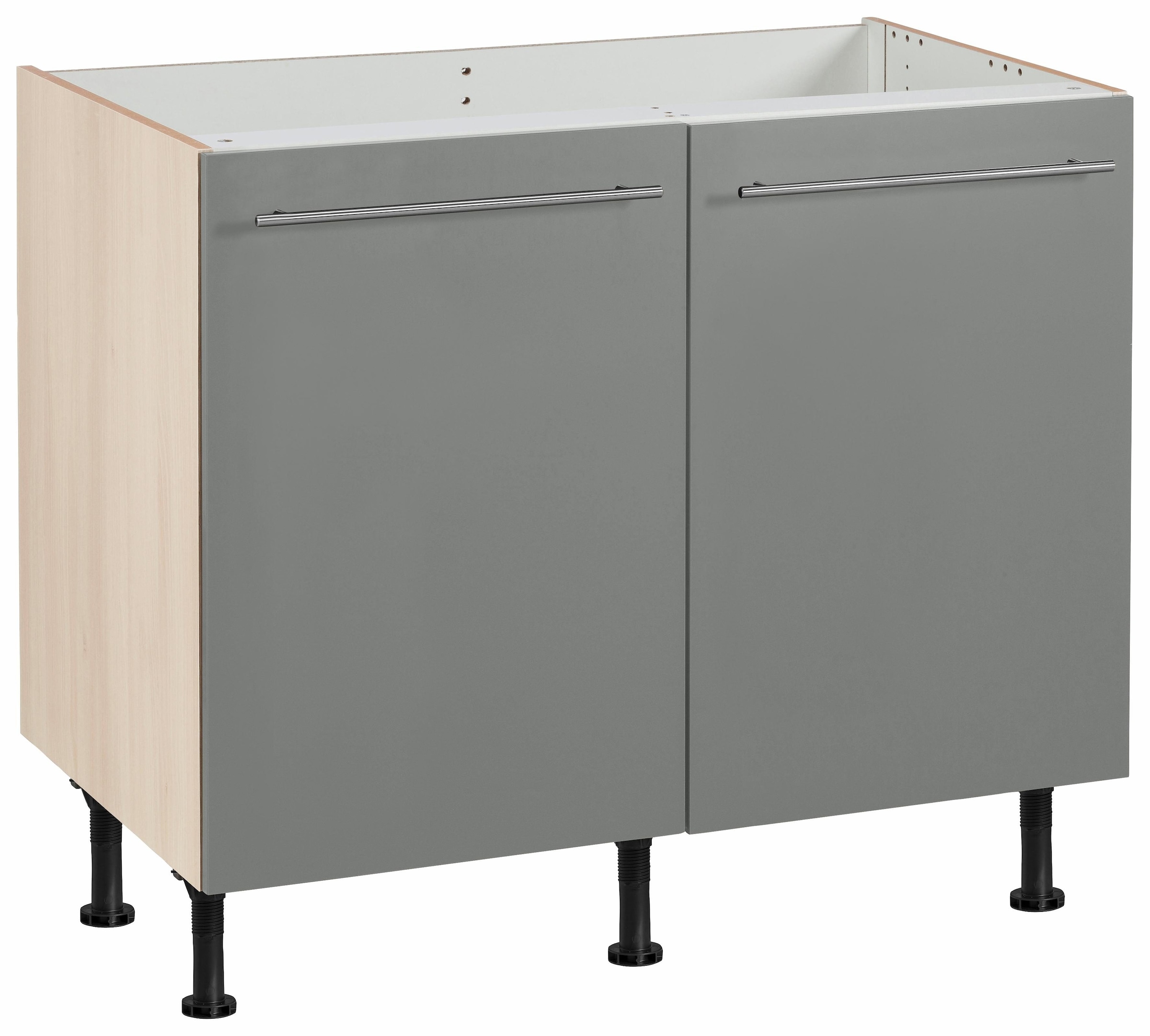 OPTIFIT Spülenschrank "Bern", 100 cm breit, mit 2 Türen, höhenverstellbare Füße, mit Metallgriffen