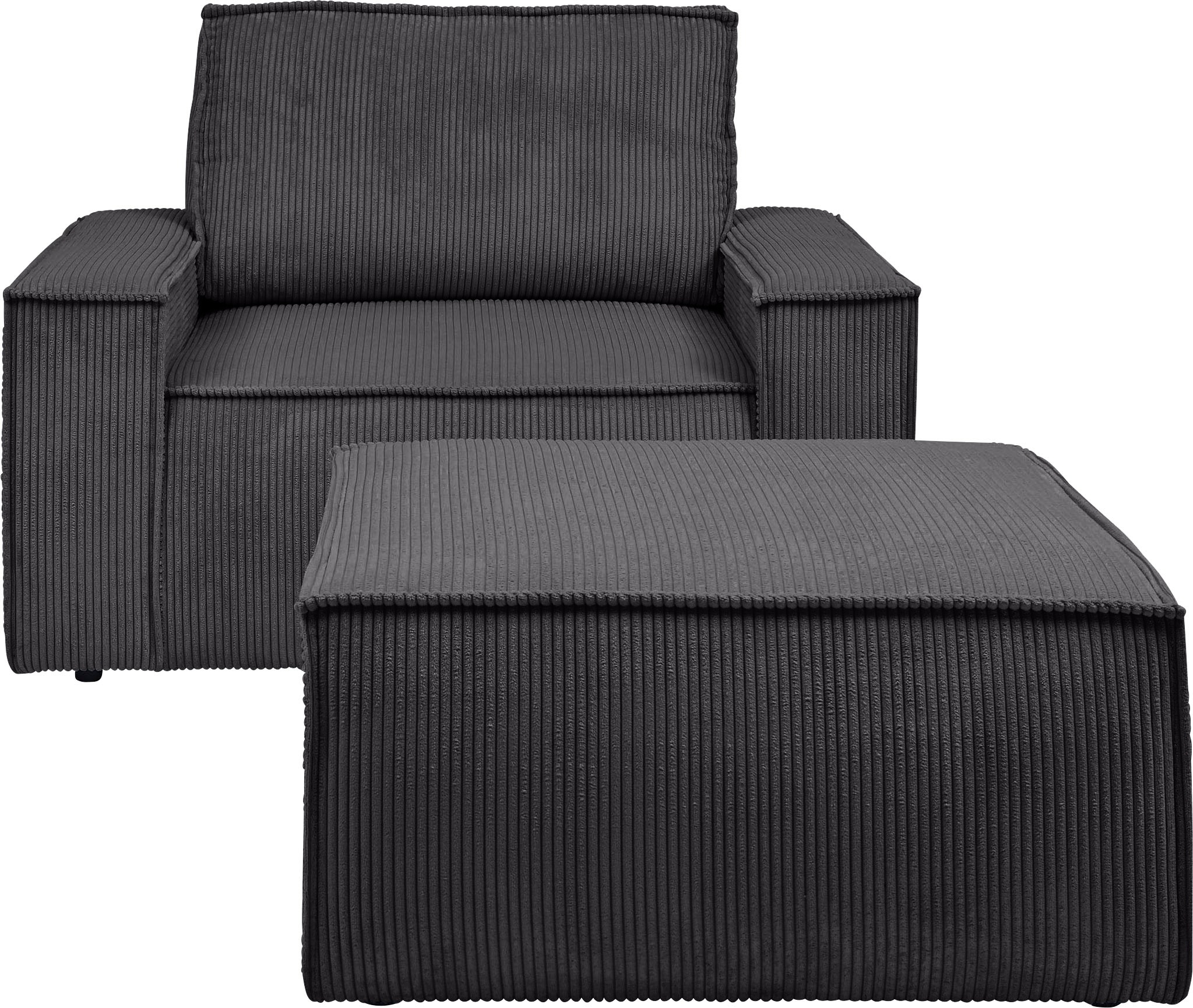 OTTO home Sessel "SHERWOOD Cord Sessel-Set" Loveseat und Hocker im Set, passend zur Polster-Serie SHERWOOD