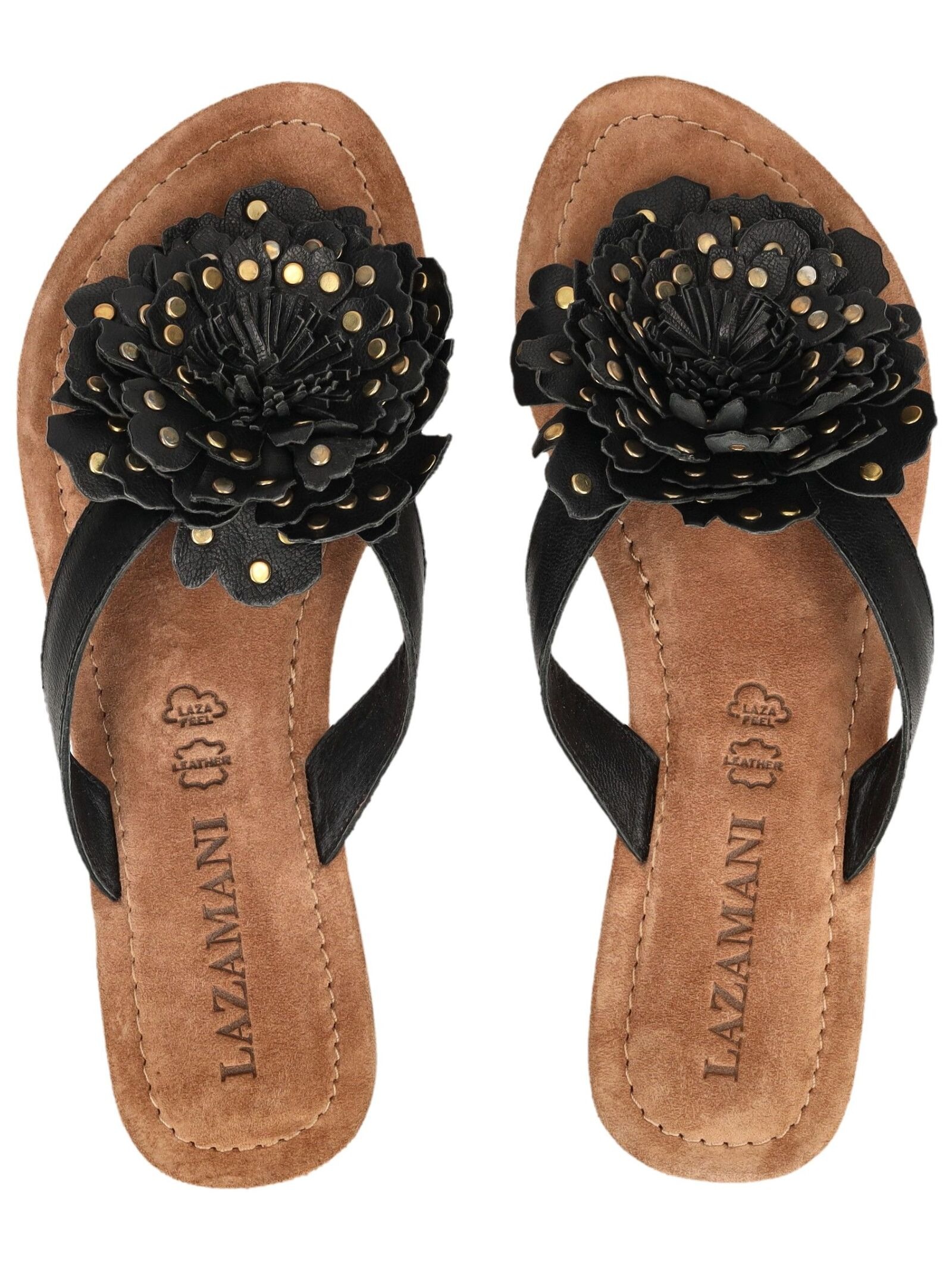 Lazamani Zehentrenner »Lazamani Pantoletten Leder/Textil«