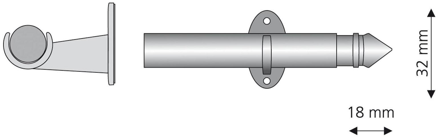 Thumbnail - Liedeco Scheibenstange "Lyon" Ø 8 mm 1 läufig-läufig ausziehbar