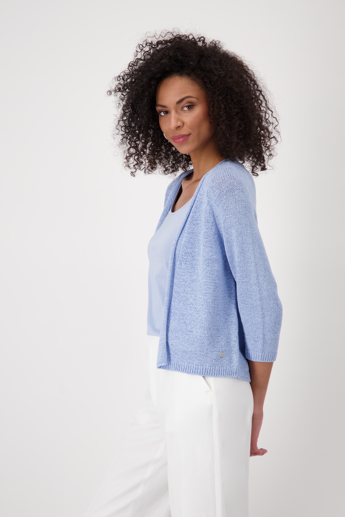 Monari Strickjacke, mit Rollkante