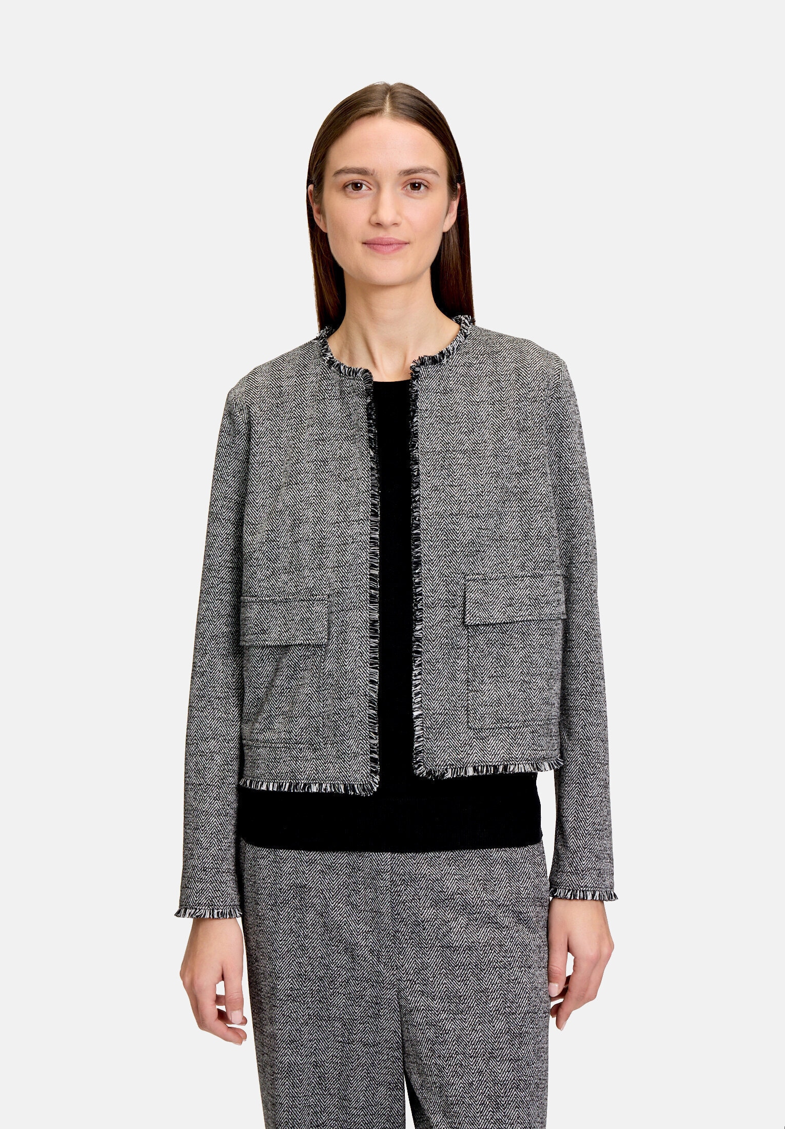 Betty&Co Jackenblazer »Damen mit Fransen«