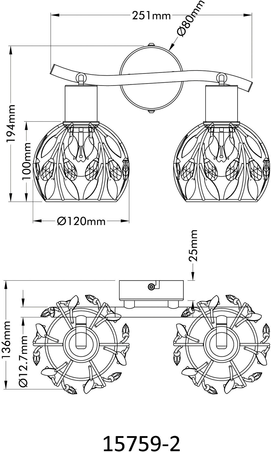 GLOBO LIGHTING Deckenstrahler »MIKA« E14 1 Stk. Spot Deckenspot Flur Schlafzimmer Wohnzimmer