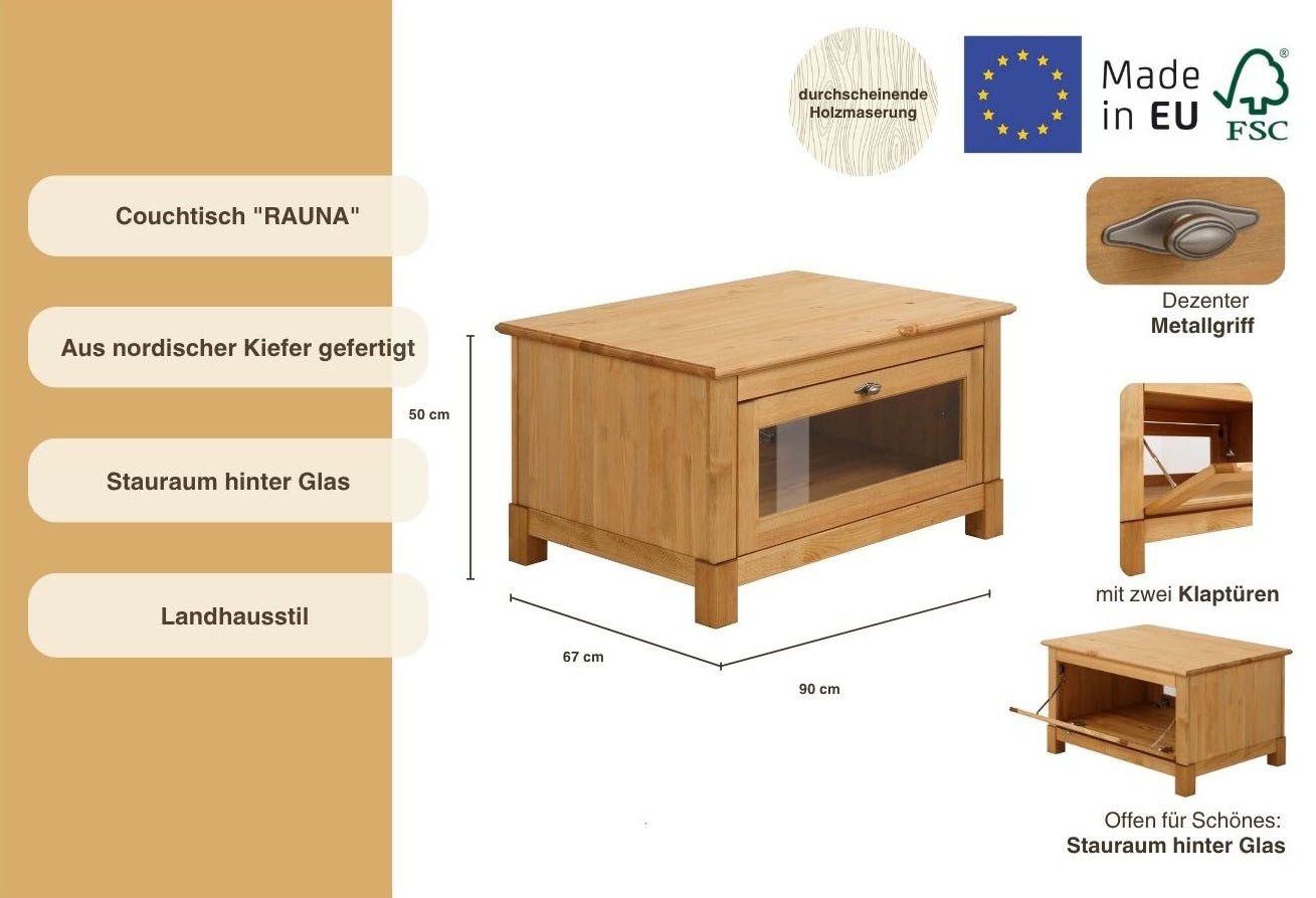 Home affaire Couchtisch »Rauna«, Breite 90 cm.