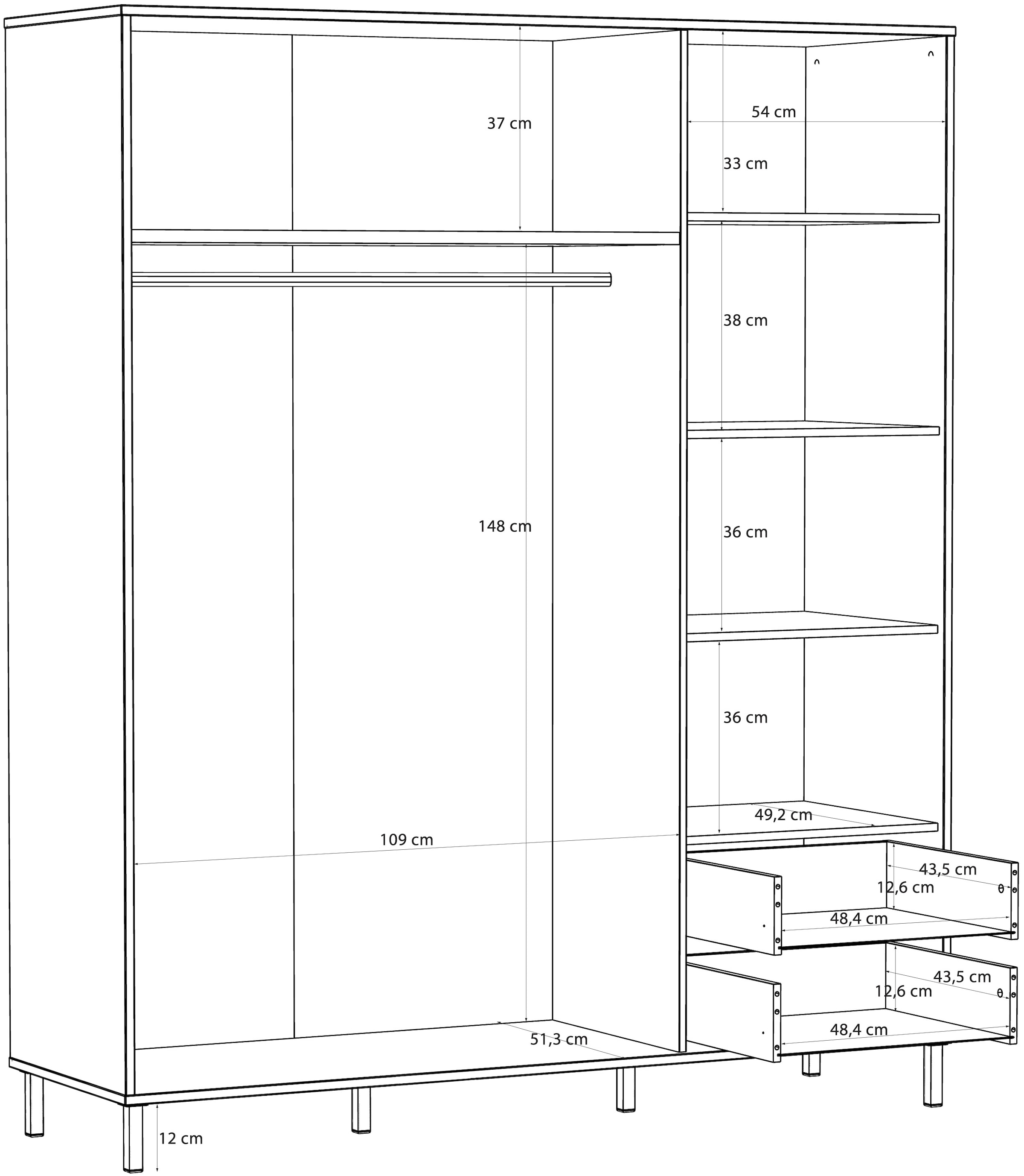 FORTE Drehtürenschrank »Milles«