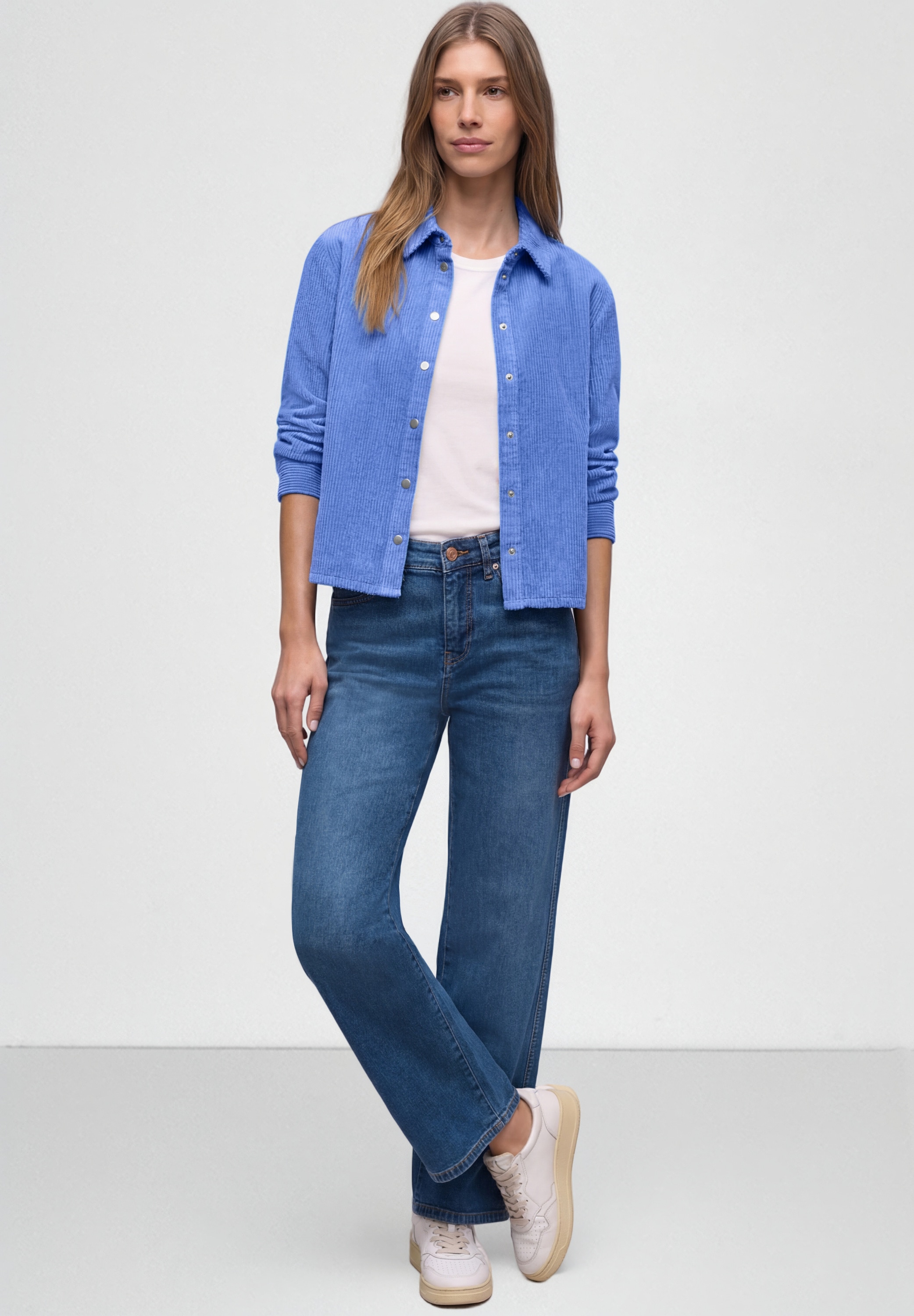 STREET ONE Langarmbluse in Cord-Optik