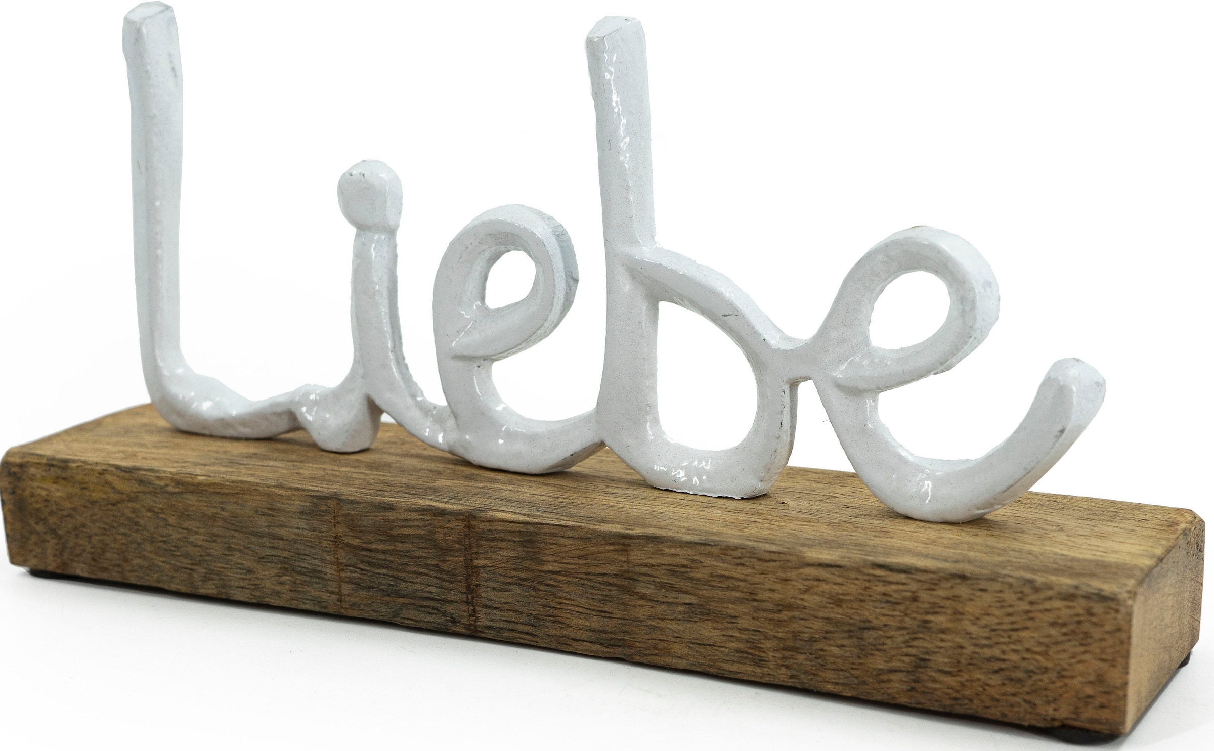NOOR LIVING Deko-Schriftzug »Lebe, Liebe, Lache«, aus Holz und Aluminium