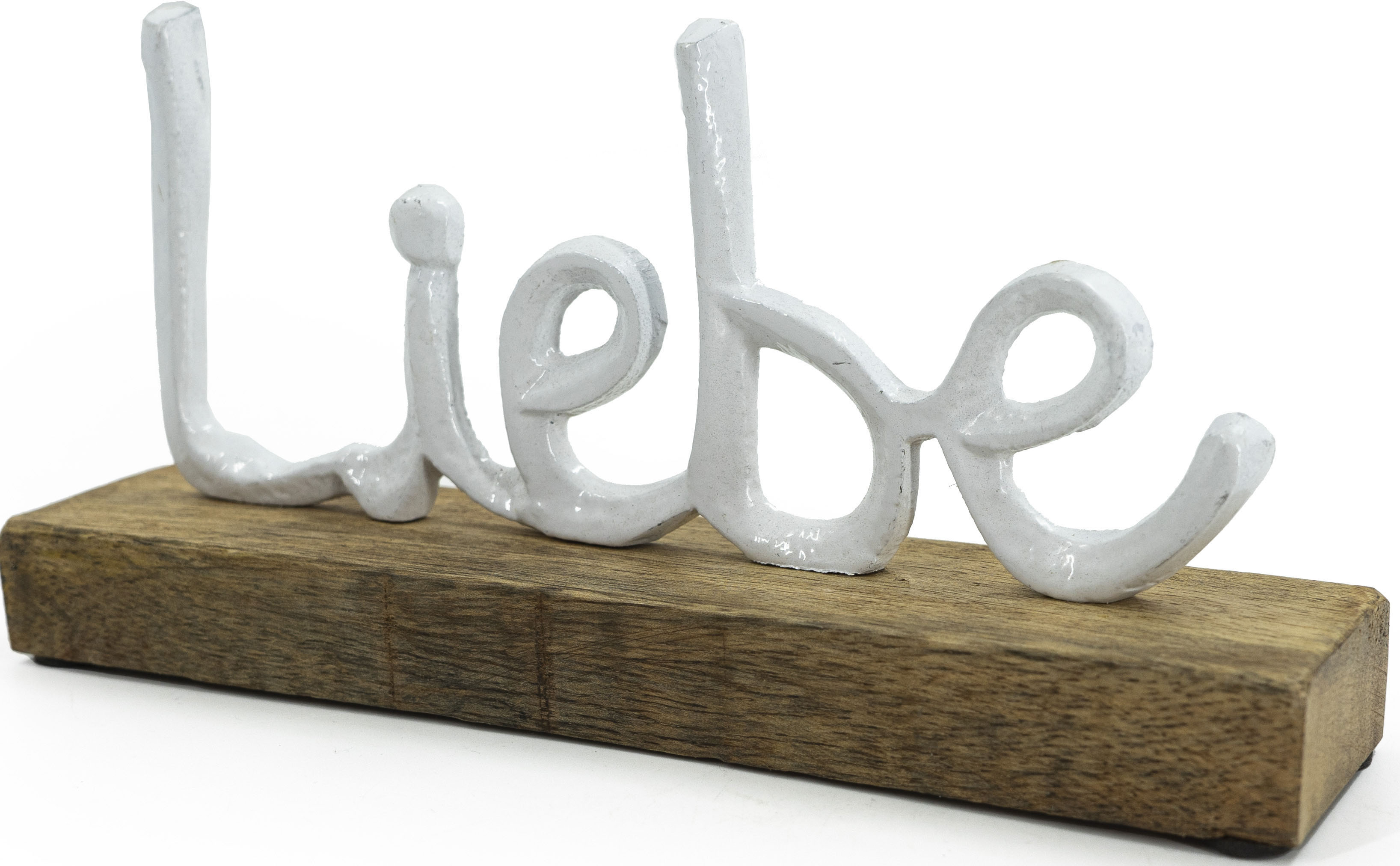 Thumbnail - NOOR LIVING Deko-Schriftzug "Lebe, Liebe, Lache", aus Holz und Aluminium