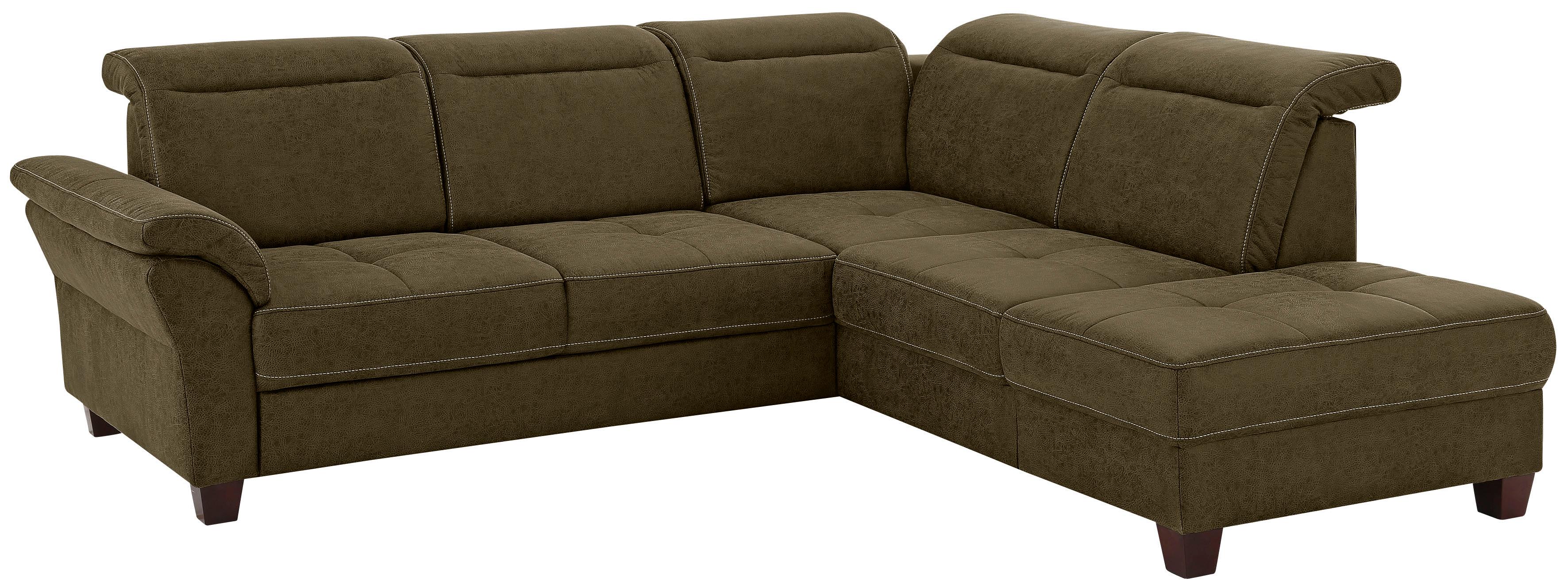 OTTO home Ecksofa "Solvei L-Form" wahlweise auch mit Kopfteilverstellung und Schlaffunktion, Federkern