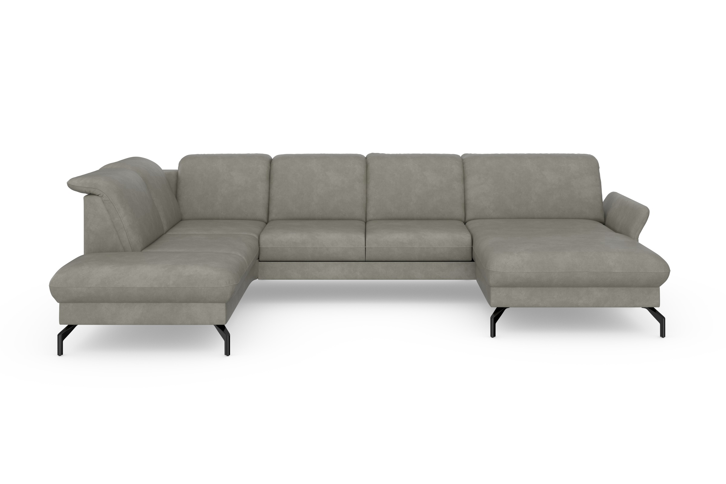 sit&more Wohnlandschaft »Fashion U-Form«, wahlweise mit Kopfteilverstellung, Vorziehsitz, motorisch, Metallfüße