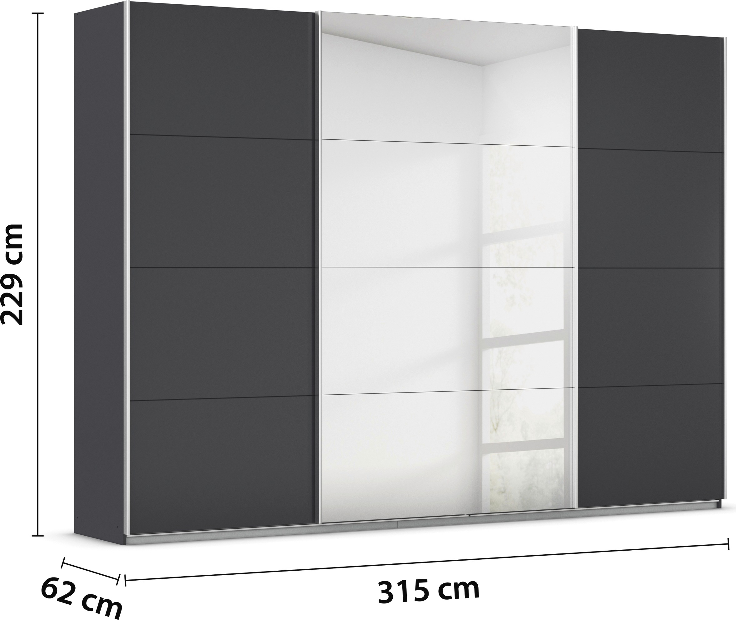 rauch Schwebetürenschrank »Kleiderschrank Schrank Garderobe AGORDO«, Top Innenausstattung, in 4 Breiten und 2 Höhen MADE IN GERMANY