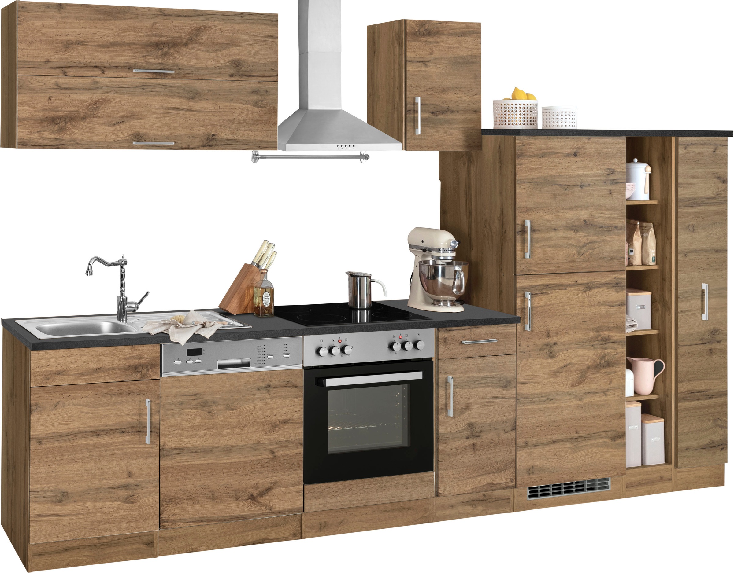 KOCHSTATION Küchenzeile »KS-Colmar« mit E-Geräten, Breite 330 cm