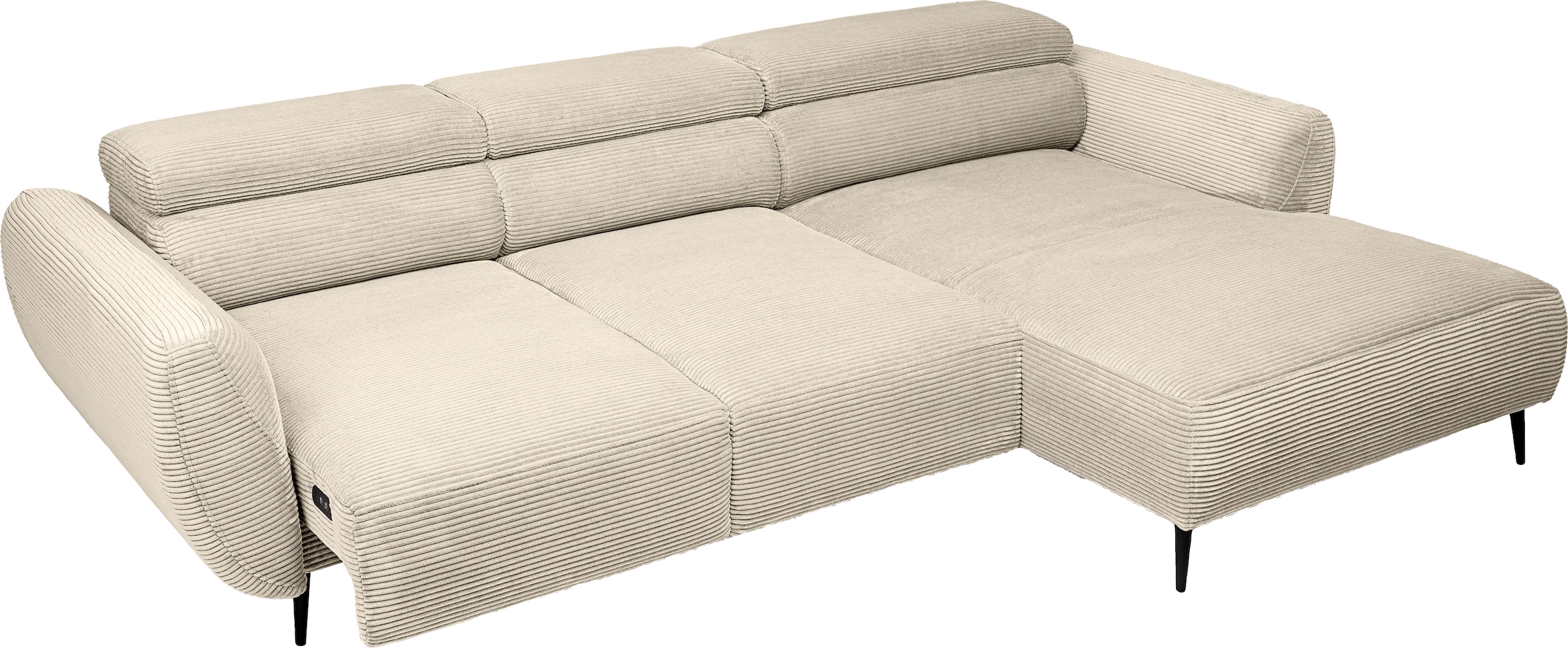 WERK2 Ecksofa »Alisson, mit elektrischer Sitztiefenverstellung, L-Form, Breite 277 cm«, Alisson – flexibler Komfort mit modernem Design und smarten Details.