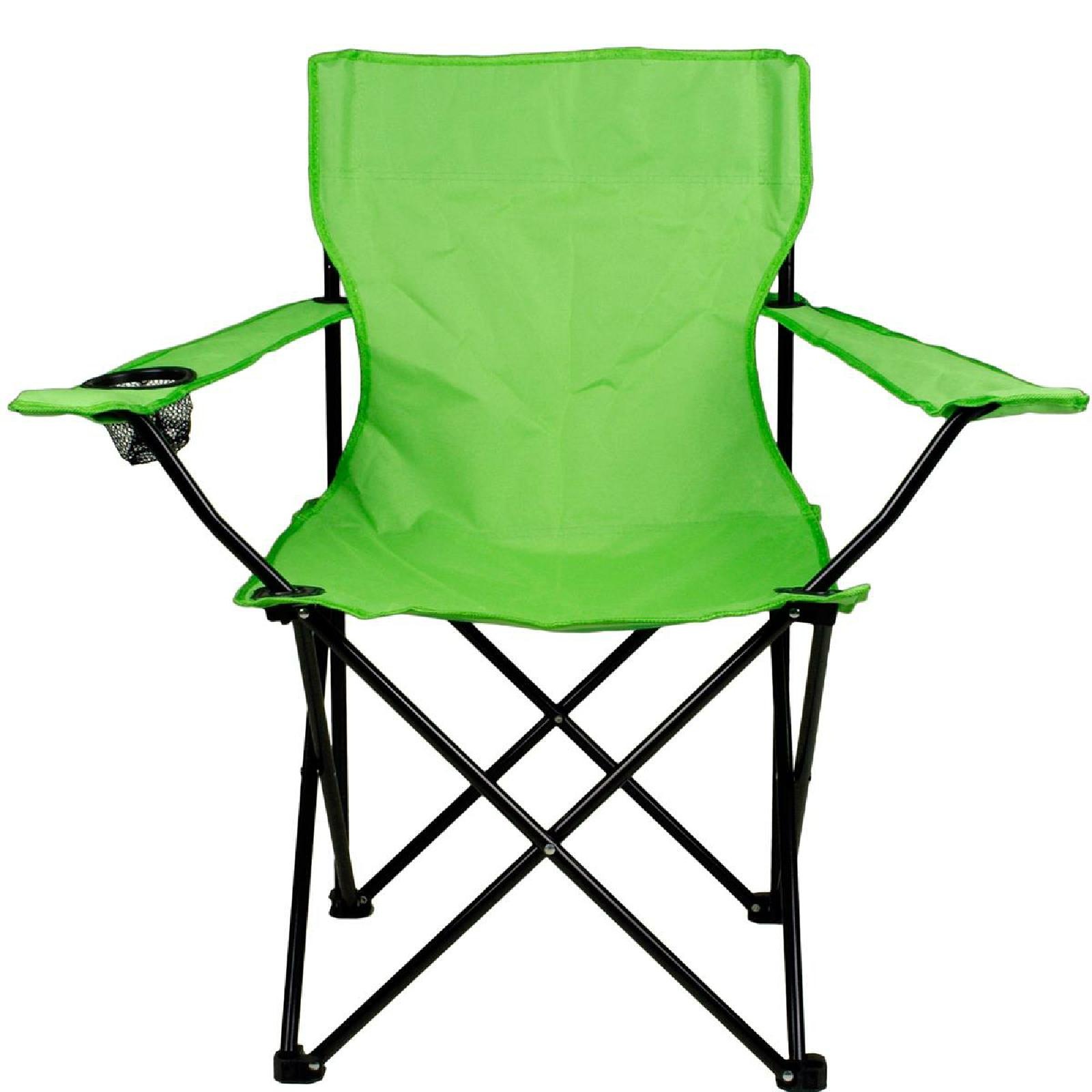 VCM 2x Angelstuhl Folding Camping Chair Green 2