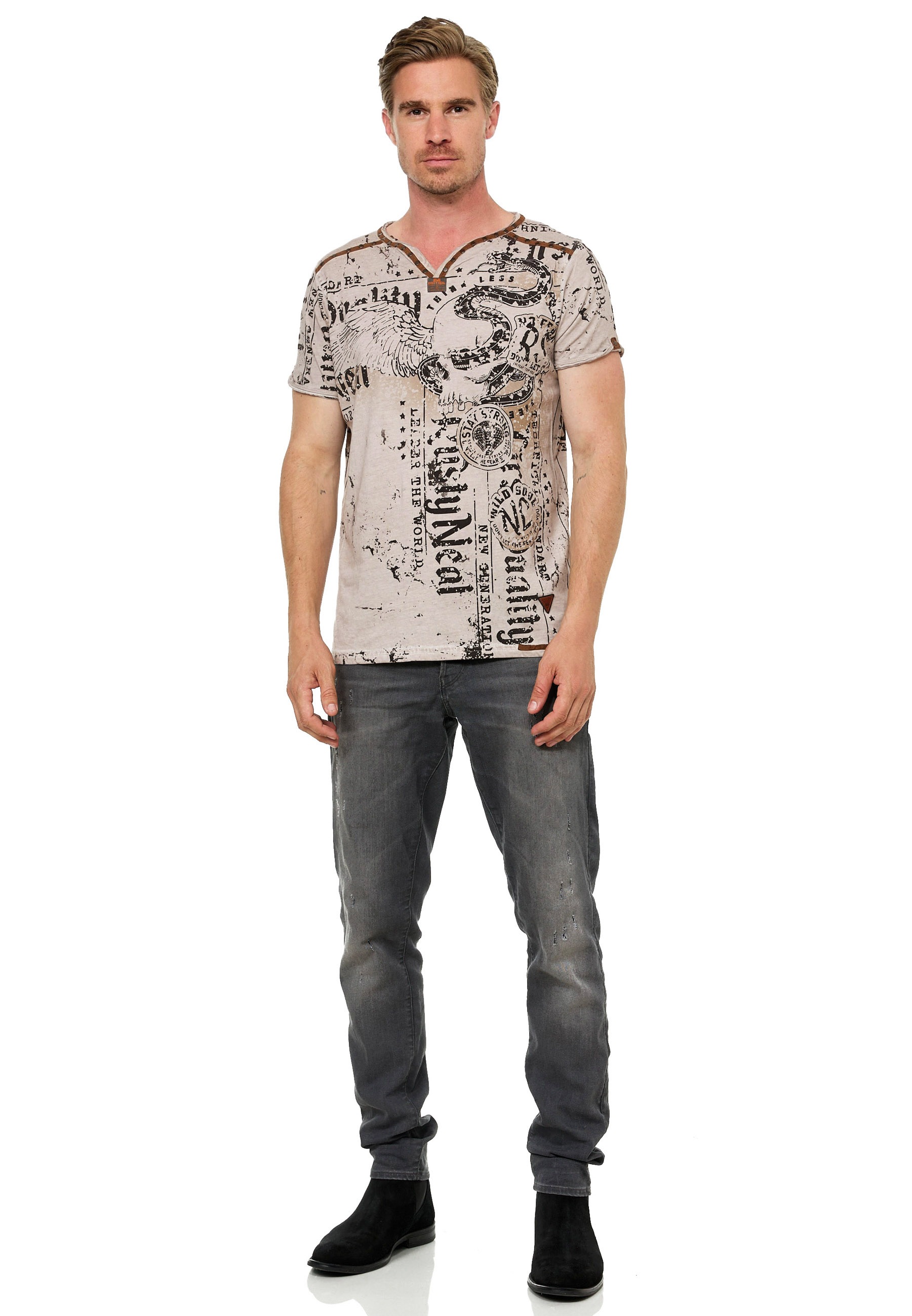 Rusty Neal T-Shirt mit Allover-Druck GE6573