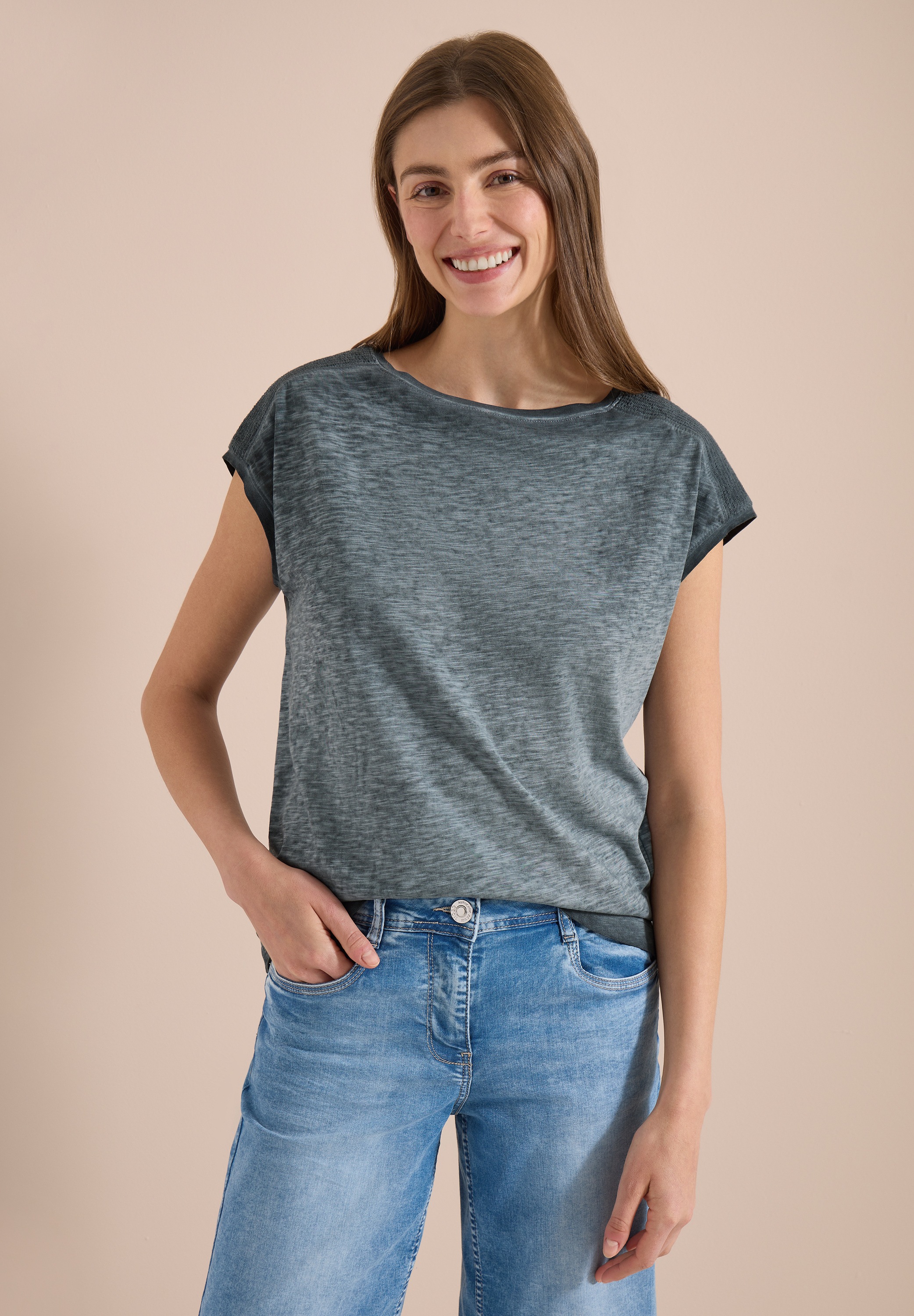 Cecil T-Shirt mit U-Boot-Ausschnitt