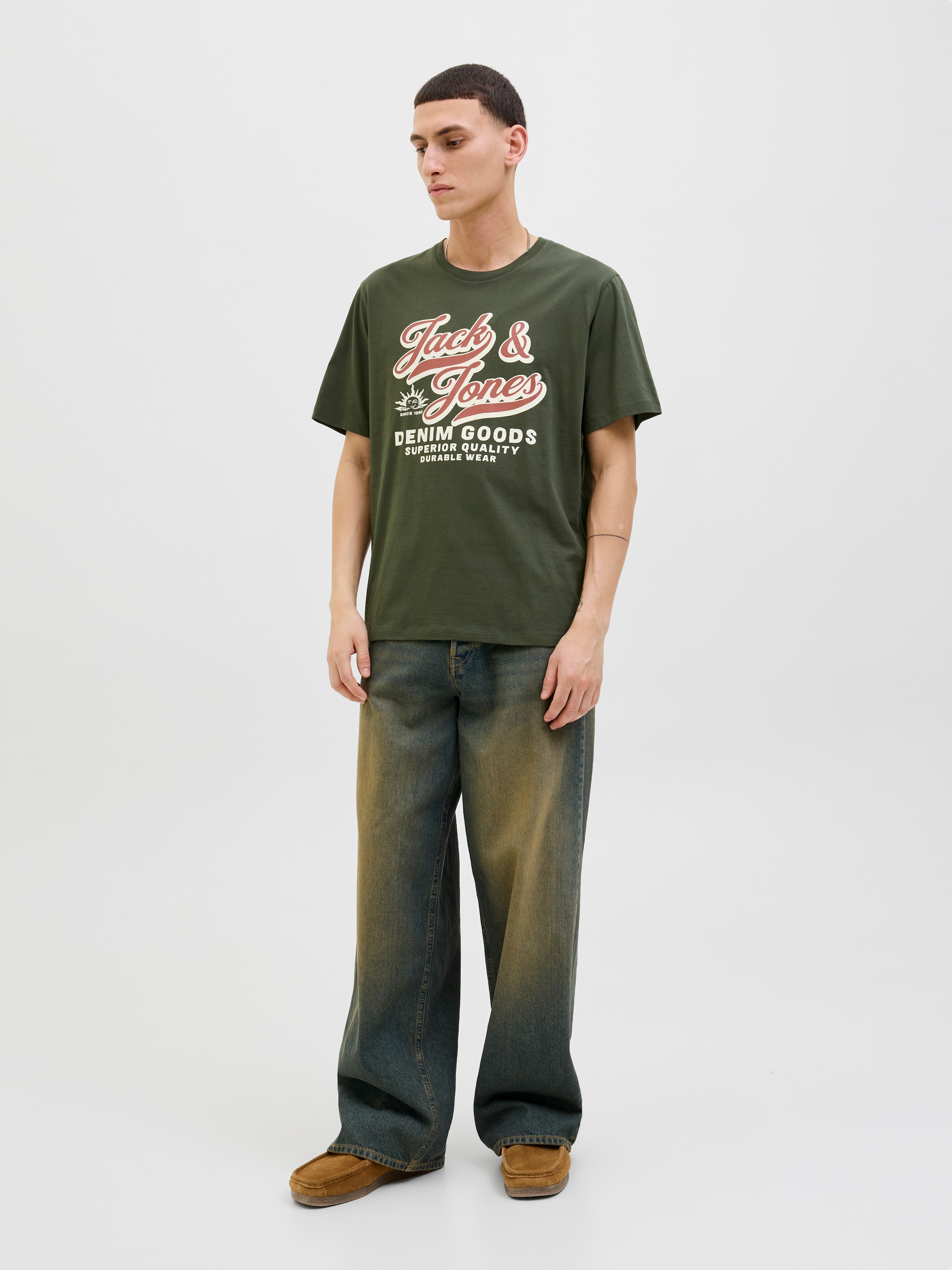 Jack & Jones Rundhalsshirt »JJELOGO TEE SS O-NECK 2 COL AW25 SN«