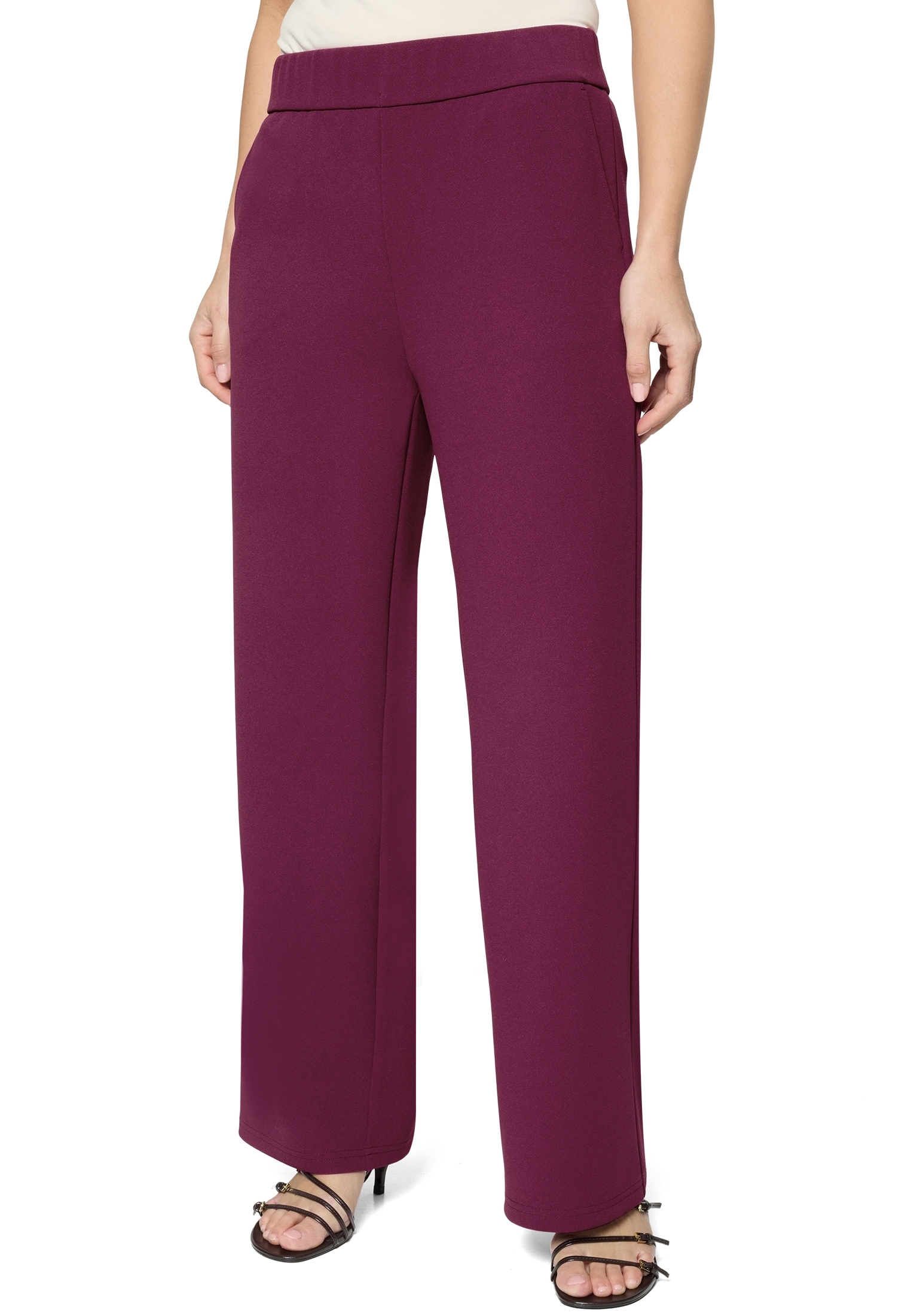 Zero Stoffhose "Damen mit elastischem Bund 28 Inch" Plain/ohne Details günstig online kaufen