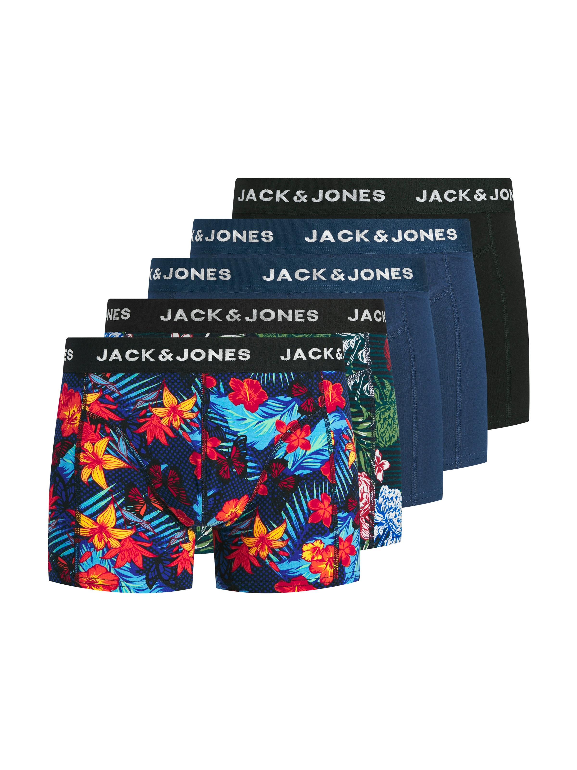 Jack & Jones Trunk "Jacozzie Trunks 5 Pack Styd" Packung, 5 Stk. Baumwollmischung, Elastischer Bund