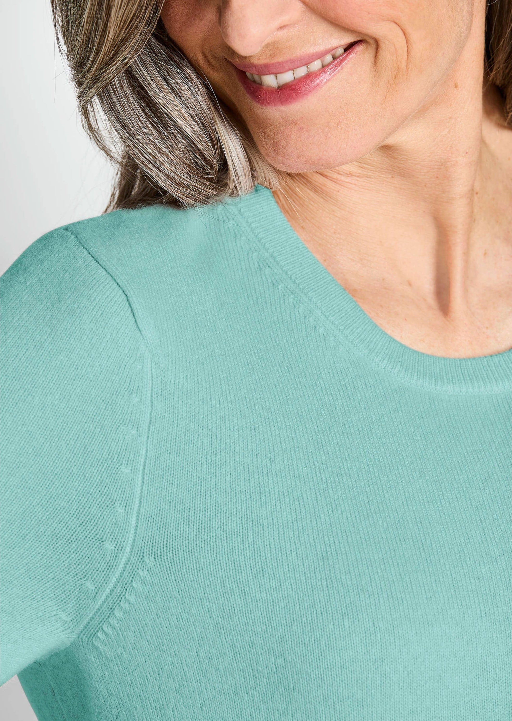 GOLDNER Kurzarmpullover »Kurzgröße Halbarmpullover mit Rundhals aus Kaschmir«