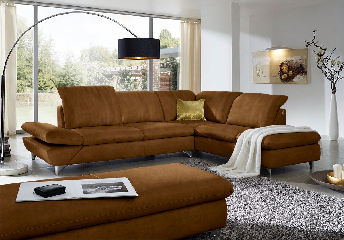 W.SCHILLIG Ecksofa "Taoo, elegant und zeitlos, bequem, L-Form, Breite 296cm" mit Sitziefenverstellung & Kopfteilverstellung