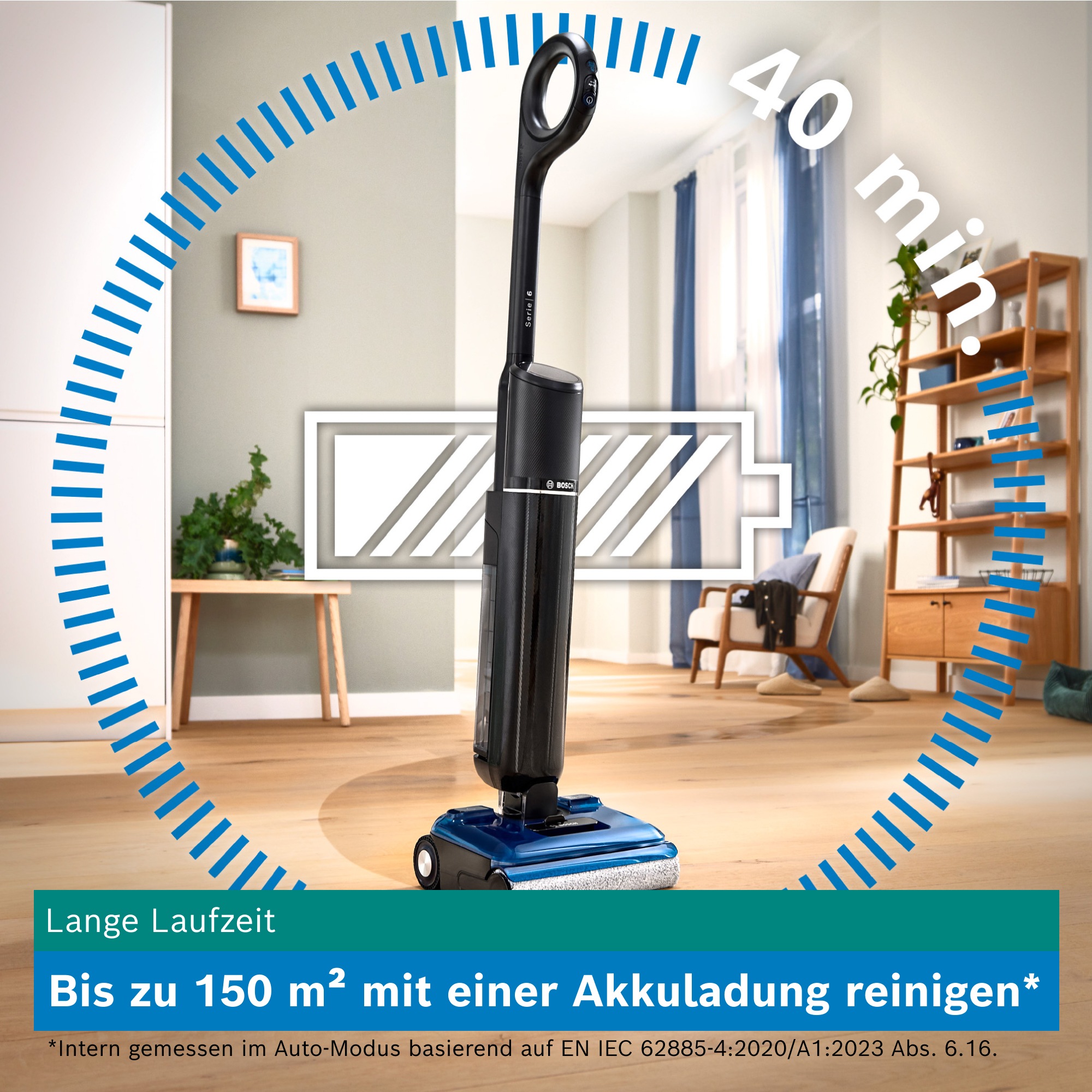 BOSCH Nass-Trocken-Sauger »OneFlow Serie 6 BHF61BM/BHF61BS, Selbstreinigung, 24.000 PA Saugkraft« Saugen & Wischen in einem, Anti-Haarverwicklung