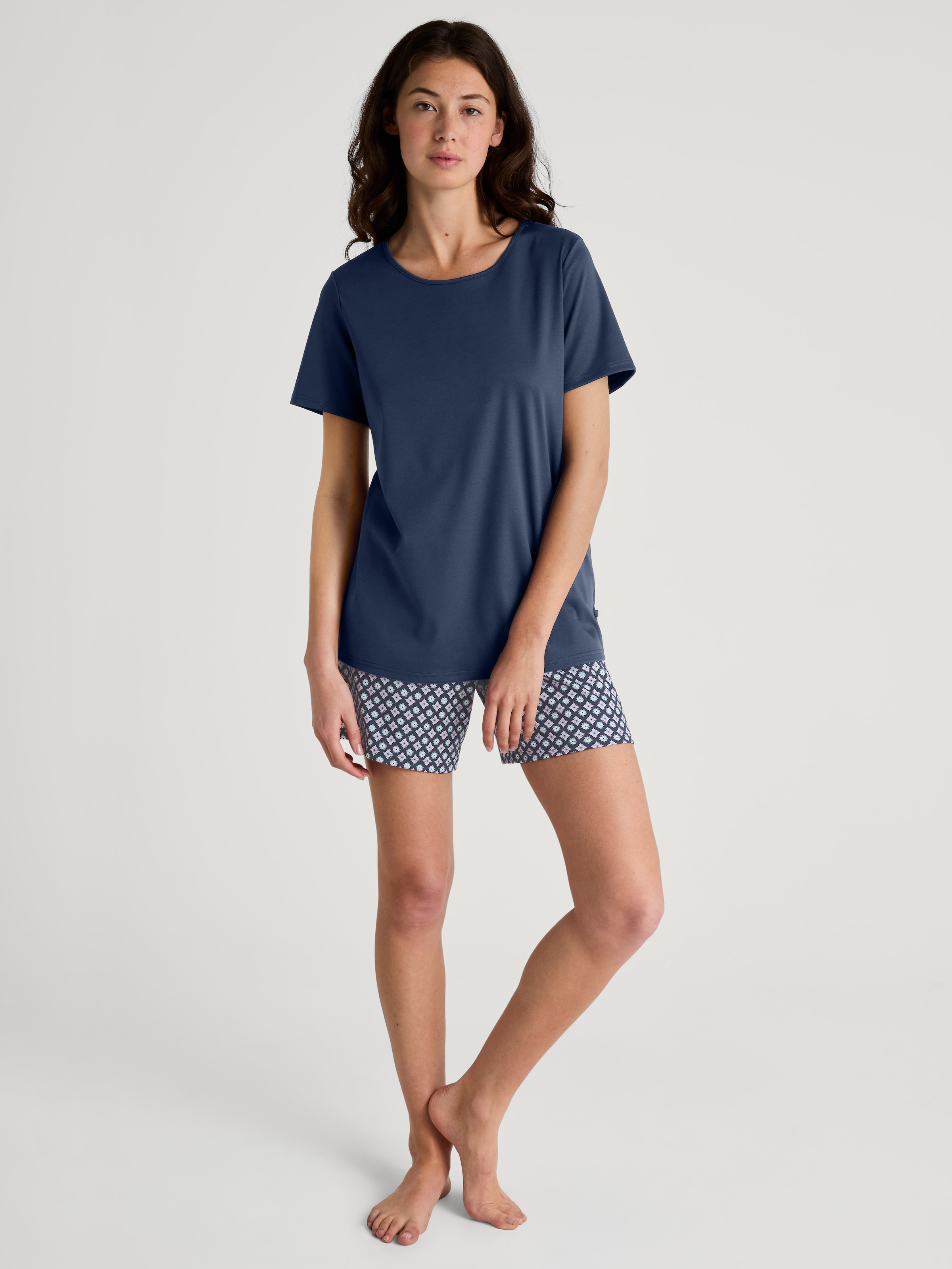 CALIDA Shorty "Striped Dreams", (2 tlg.), weich, Pure Cotton, Kurzarm, Rund günstig online kaufen