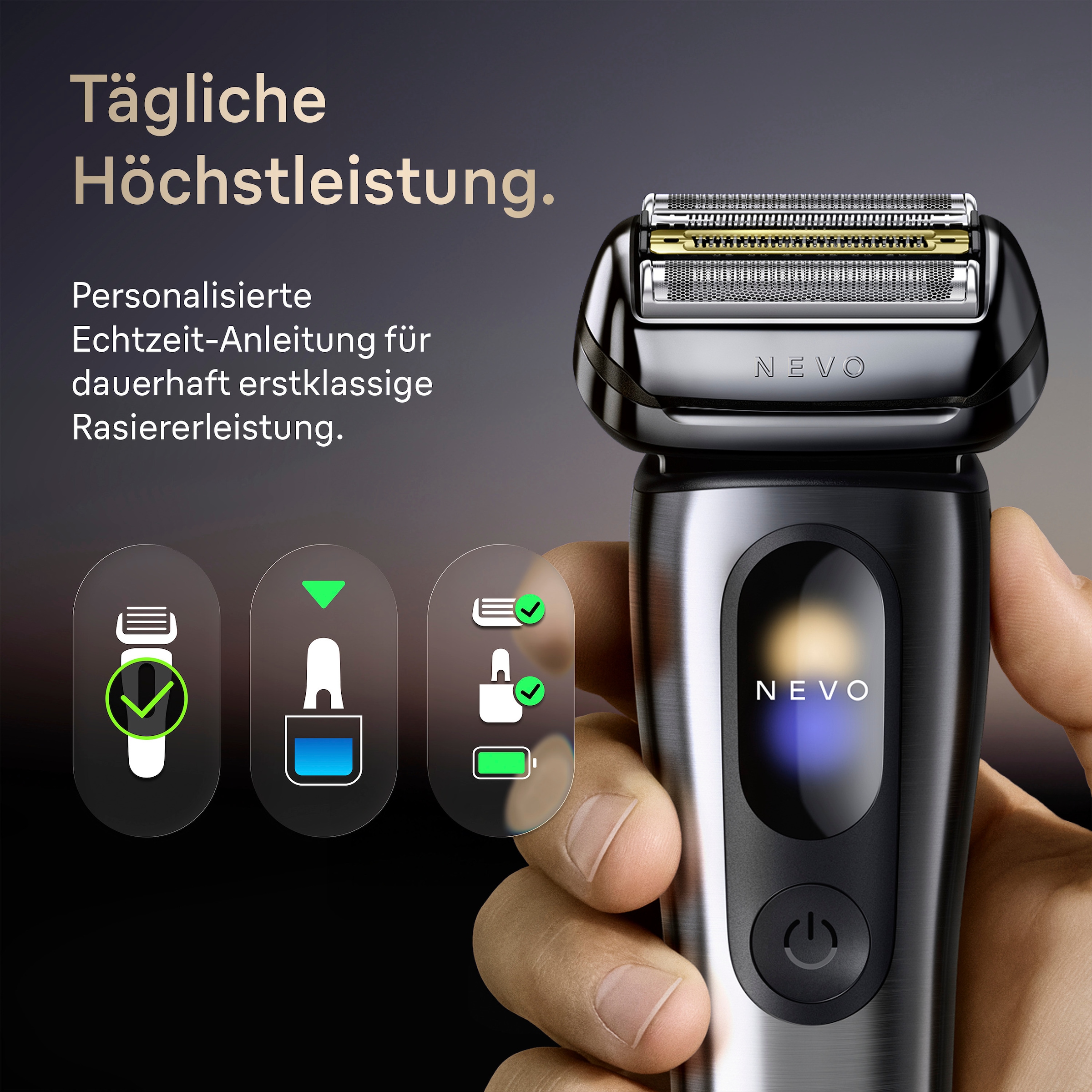 Braun Elektrorasierer »NEVO 15000cc« SmartClean-Plus-Reinigungsstation integrierter Präzisionstrimmer AeroTouch, Smart Display, 7-in-1 Care System, Reiseetui, Silber