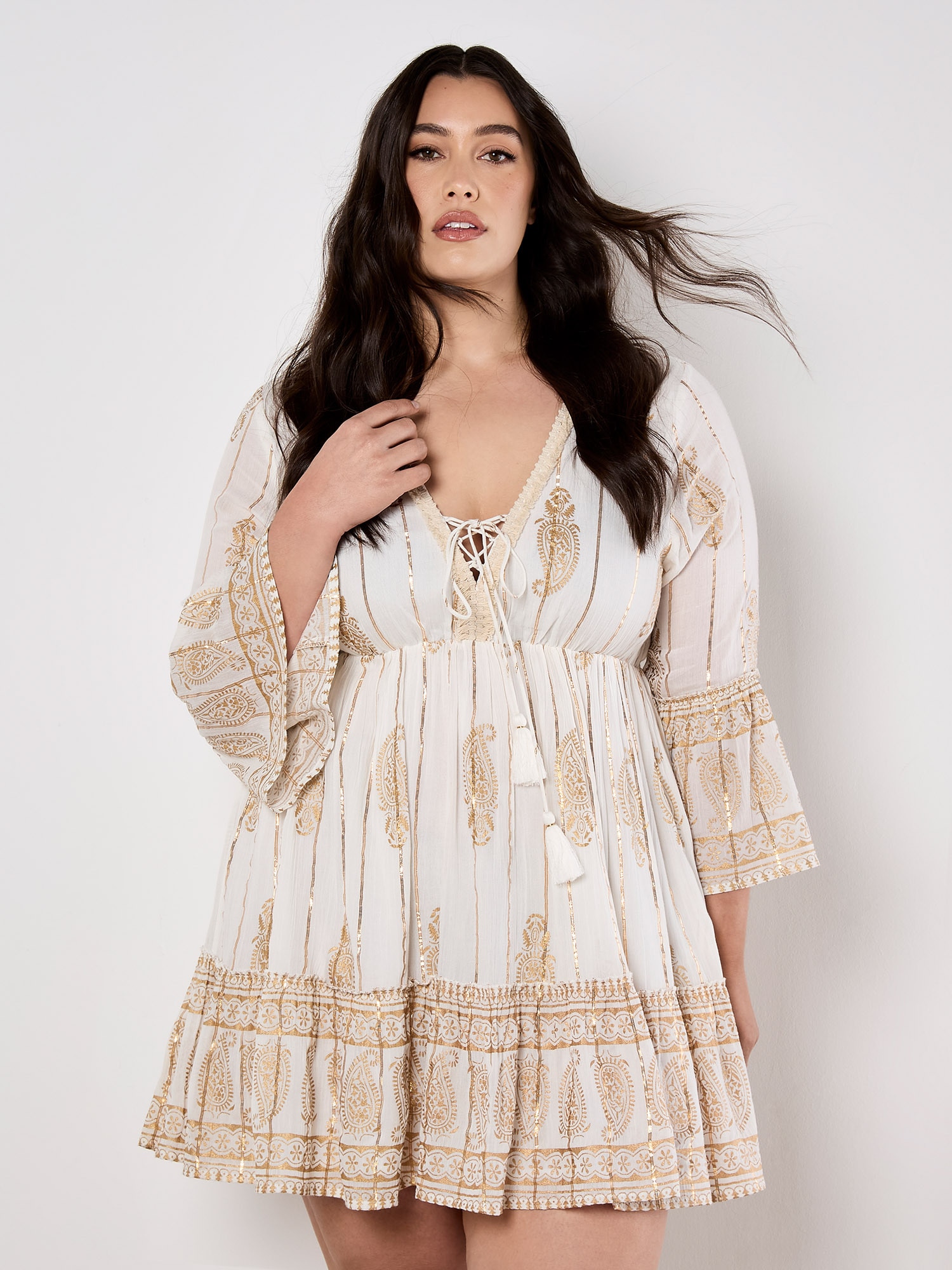 Apricot Minikleid »Paisleymuster Minikleid« im Boho-Style