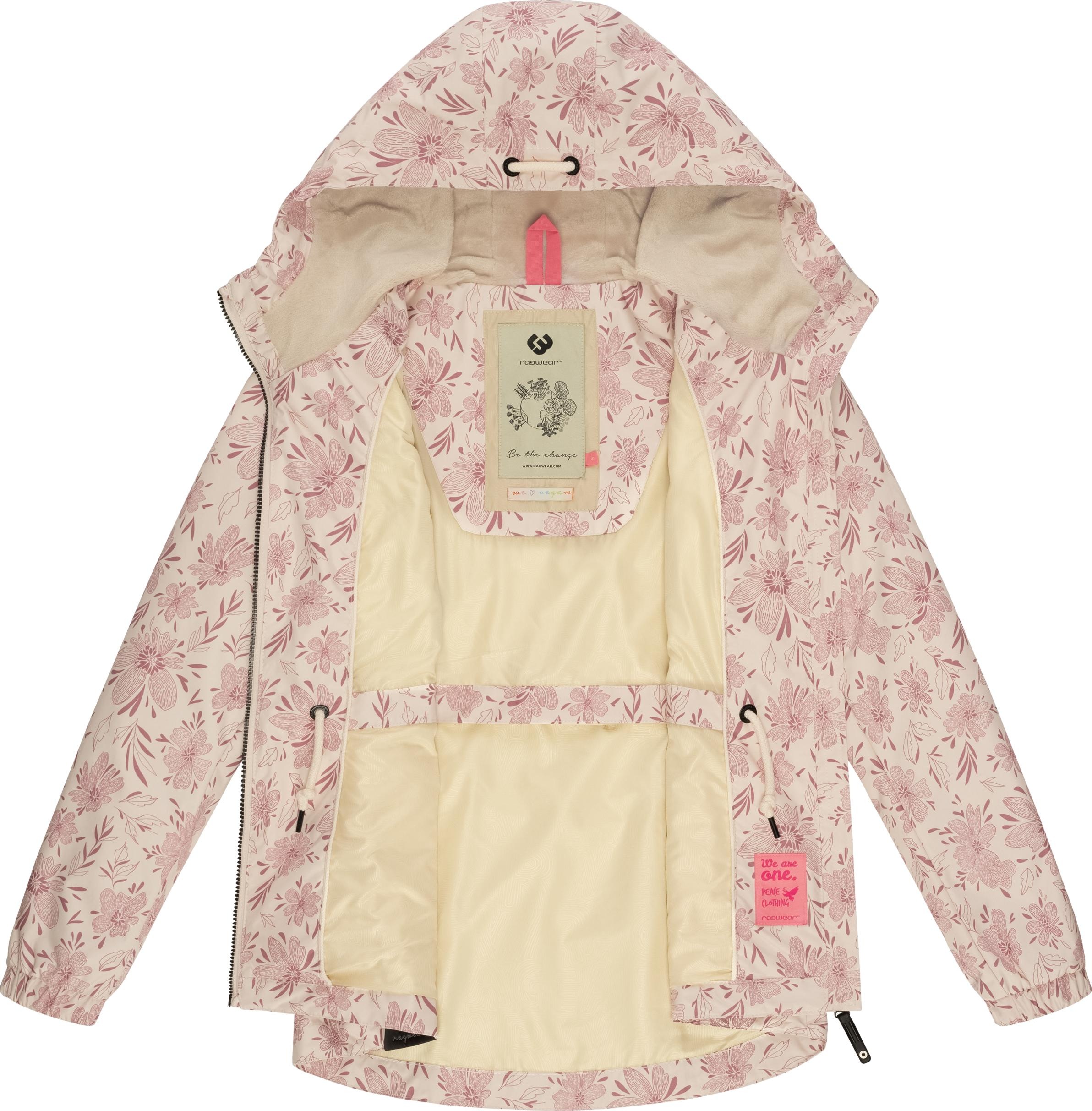 Ragwear Outdoorjacke »Dankka Spring«, mit Kapuze, stylische Damen Übergangsjacke mit floralem Allover-Print