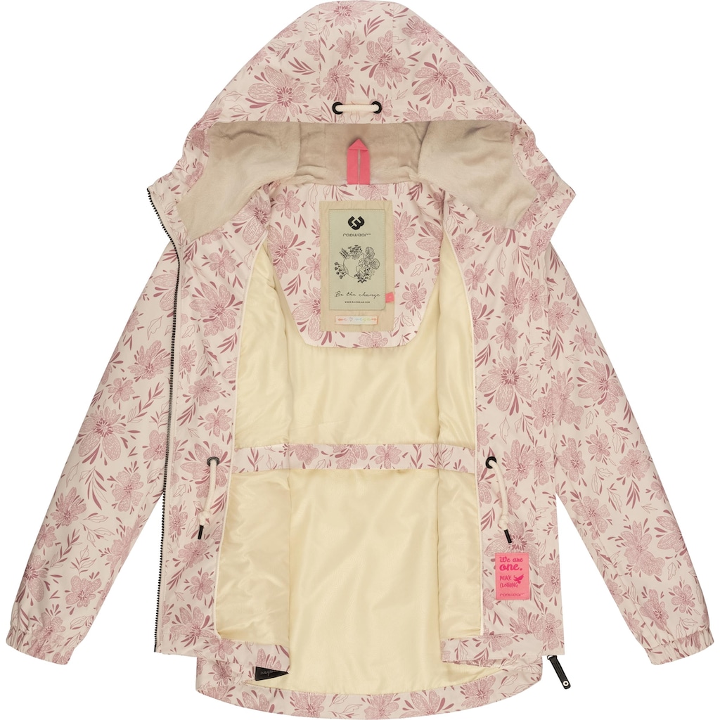 Ragwear Outdoorjacke »Dankka Spring«, mit Kapuze, stylische Damen Übergangsjacke mit floralem Allover-Print