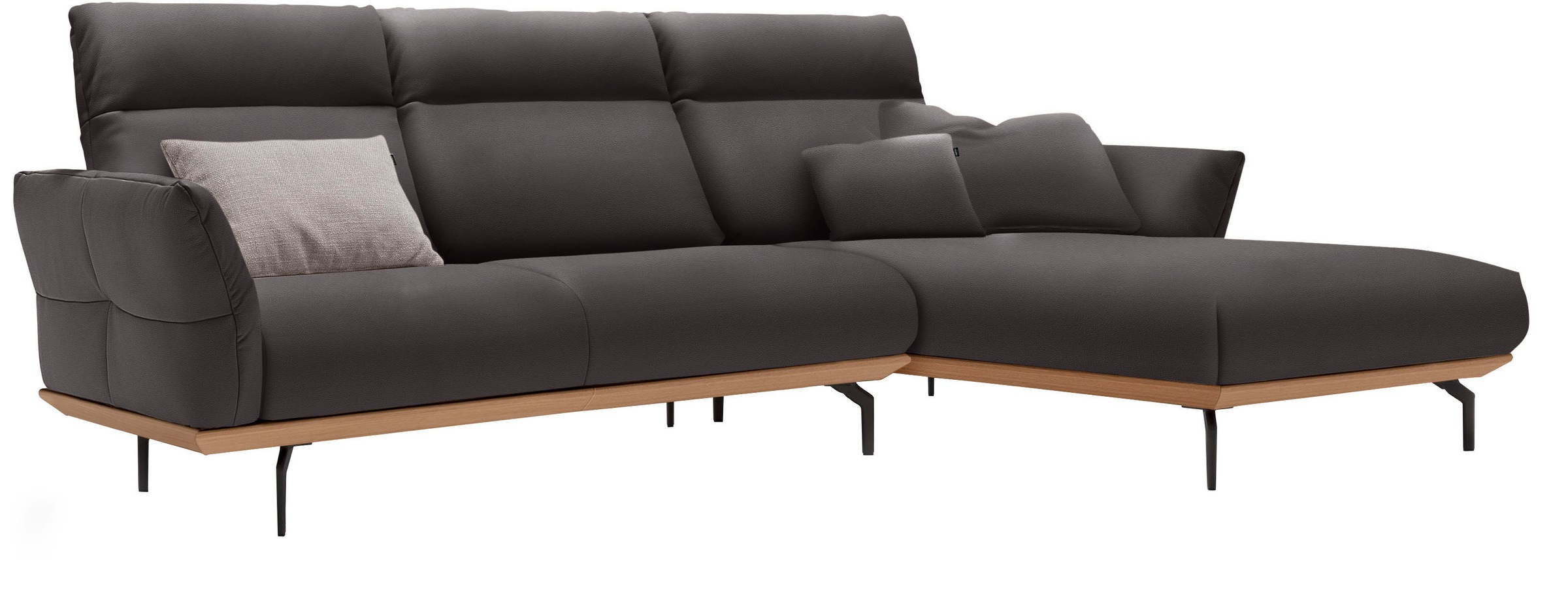 Creation BY ROLF BENZ Ecksofa "CR.460" Sockel in Eiche, Alugussfüße in umbr günstig online kaufen