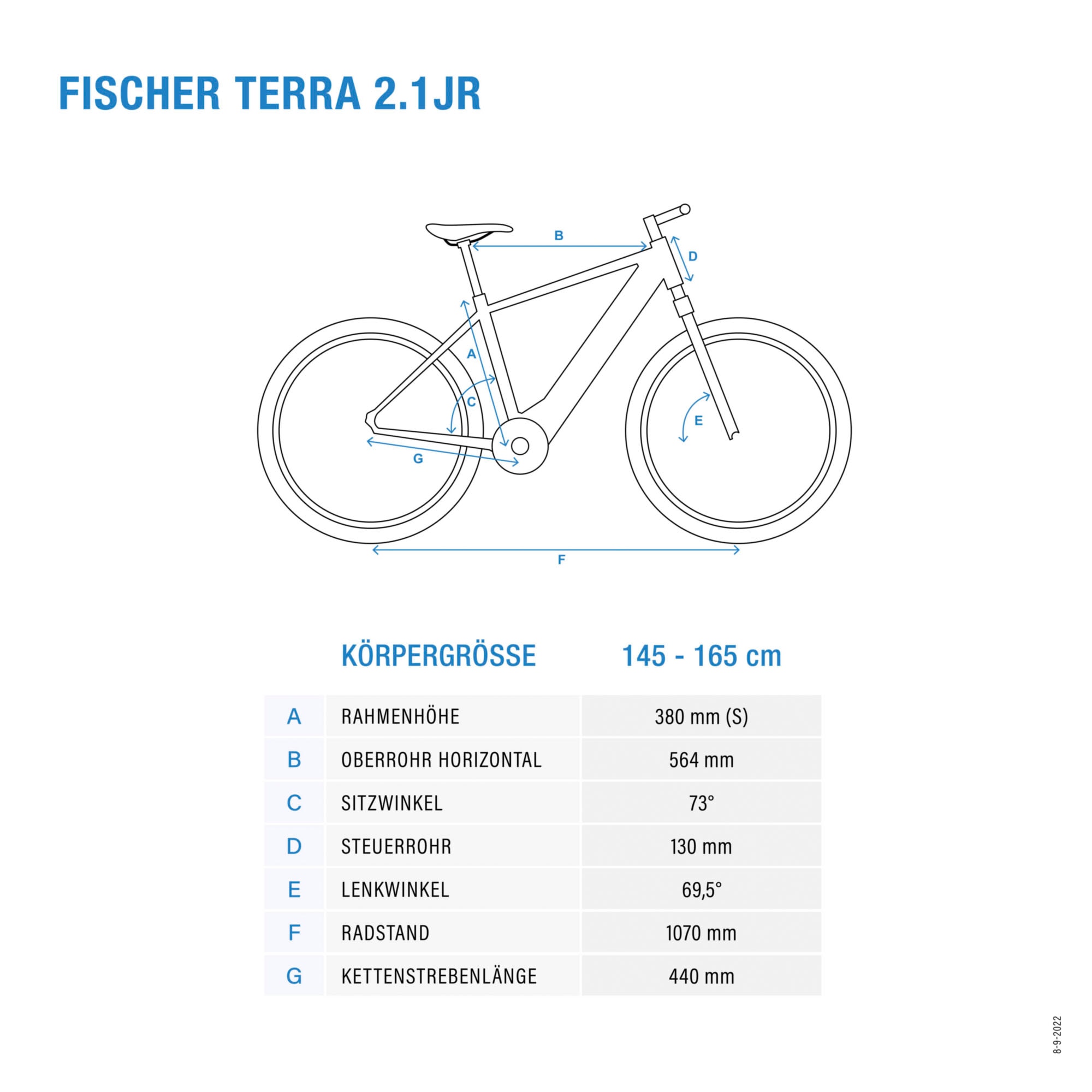 FISCHER Fahrrad E-Bike »TERRA 2.1 Junior 422«, 8 Gang, Pedelec