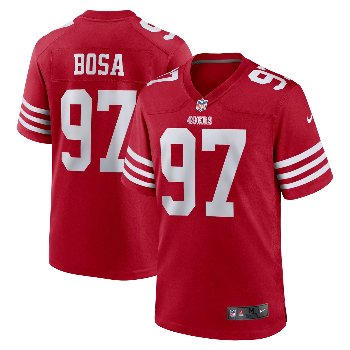 NIKE Kinder Footballtrikot "Nike Trikot San Francisco 49ers NFL Home Game Jersey Bosa 97", rot, Gr. M, 100% Polyester, Trikots