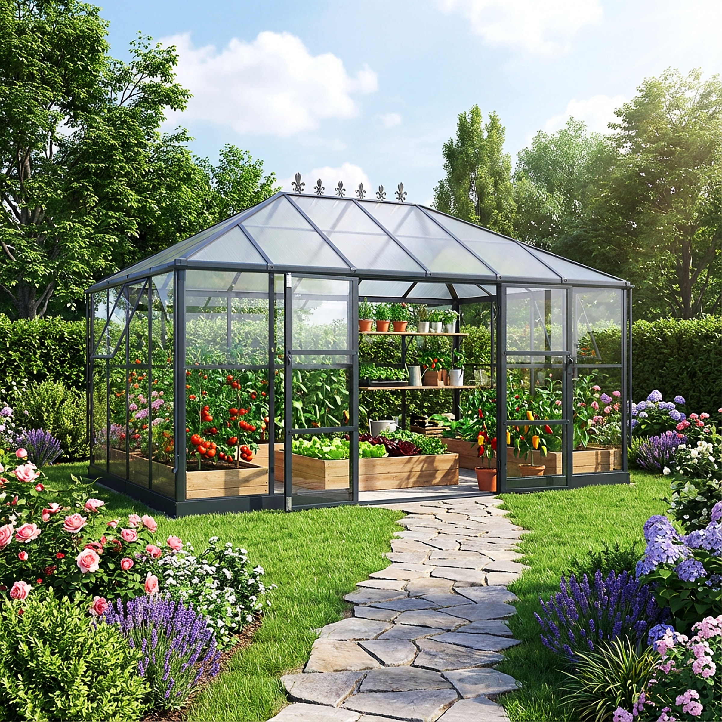 WESTMANN Gewächshaus »Suprema XL Schwarz« 284x421x262cm