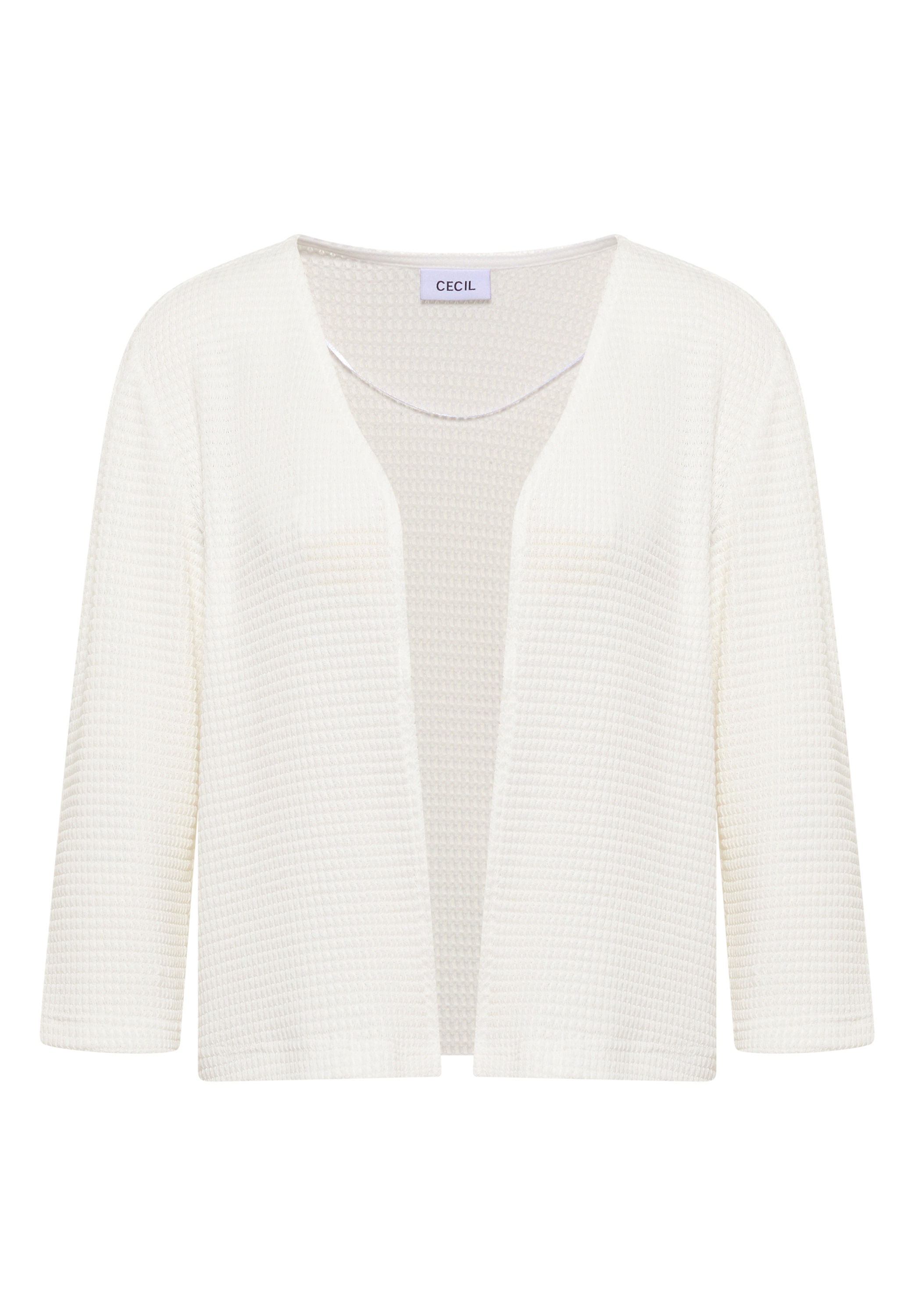 Cecil Shirtjacke Offene 3/4-Arm Jacke im Ajour-Look