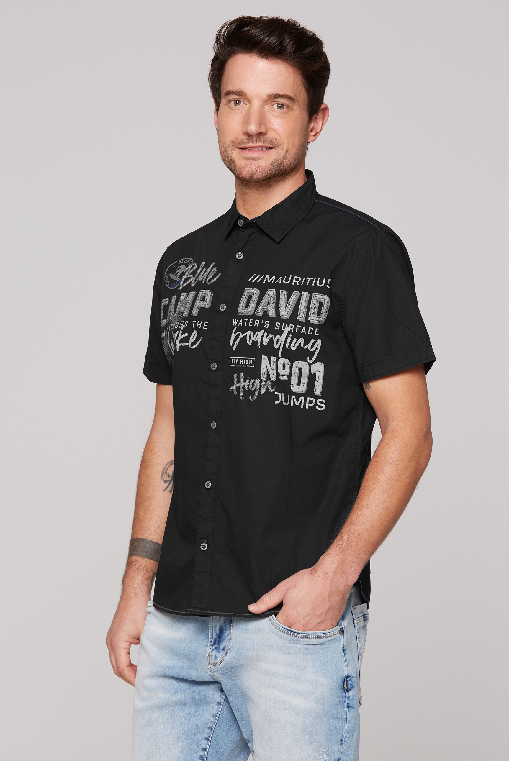 CAMP DAVID Kurzarmhemd, mit Stickerei günstig online kaufen