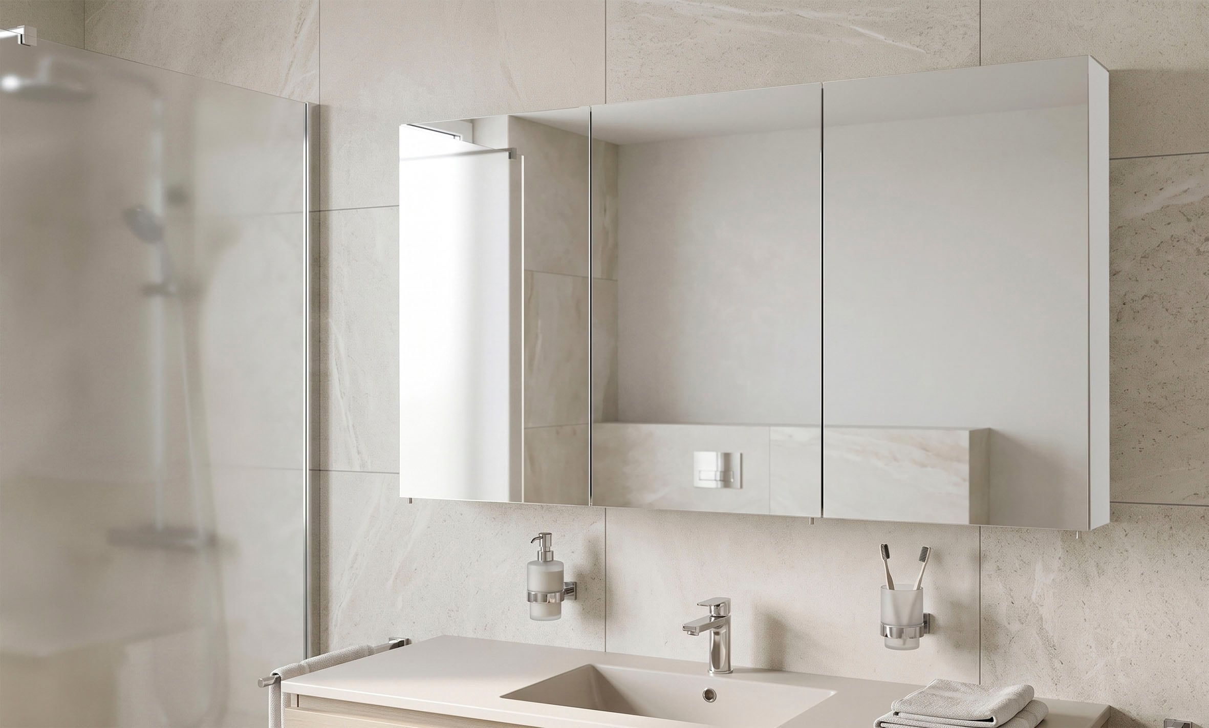 Schildmeyer Spiegelschrank »Basic, Spiegelschrank, Made in Germany, B: 120 cm« Solide Verarbeitung - Dieses Produkt ist in Deutschland gefertigt