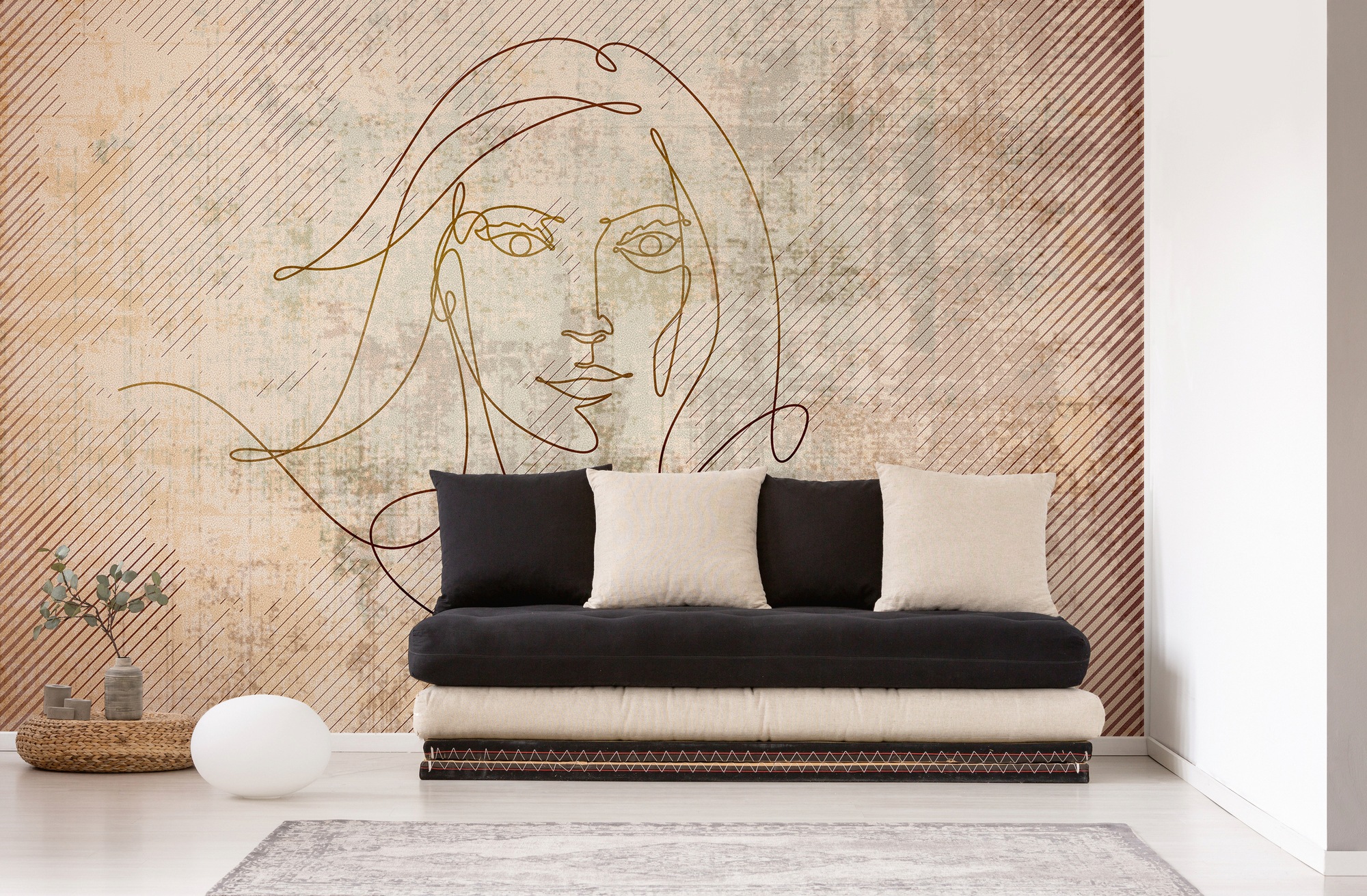 Architects Paper Fototapete »Atelier 47 Golden Line 2«, abstrakt, Vlies, Wand, Schräge, Decke