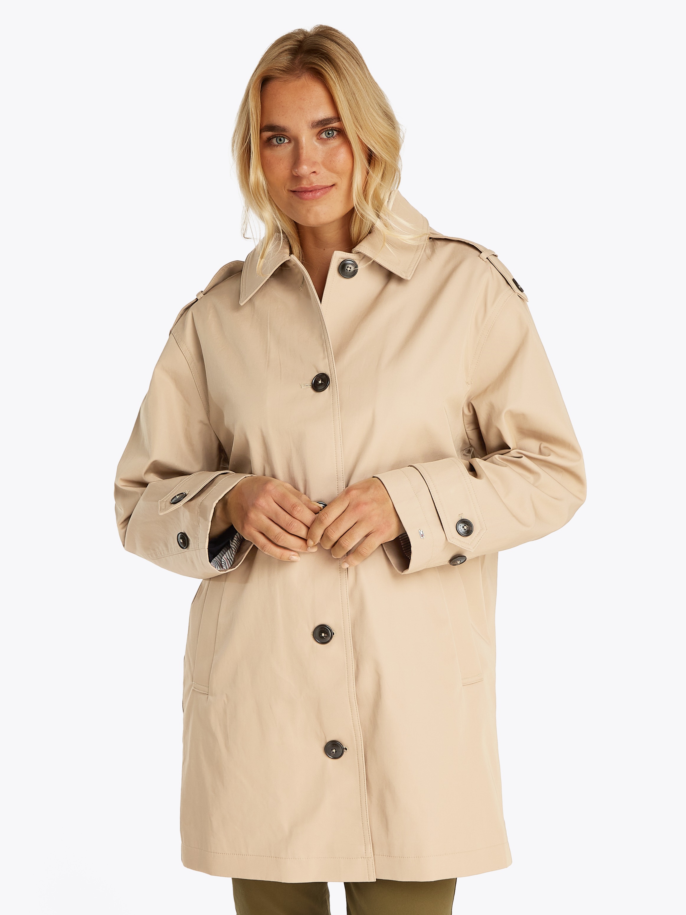 Tommy Hilfiger Parka "ESS COTTON HOOD PARKA", mit Kapuze, im Trench Coat Lo günstig online kaufen