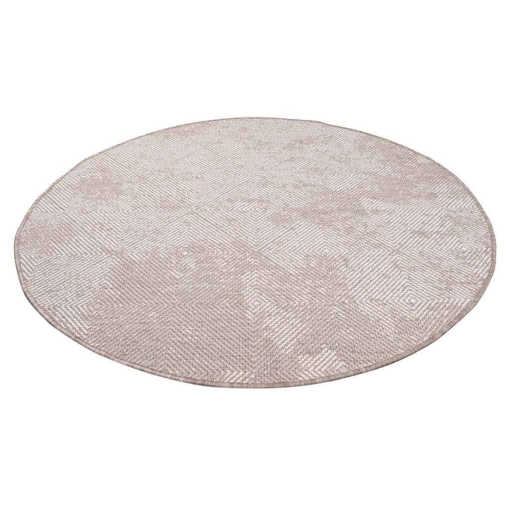 Carpet City Outdoorteppich »DUO RUG 5845«, rund, 5 mm Höhe, Wendeteppich Wetterfest In- & Outdoor, Balkon, Terrasse, Wohnzimmer