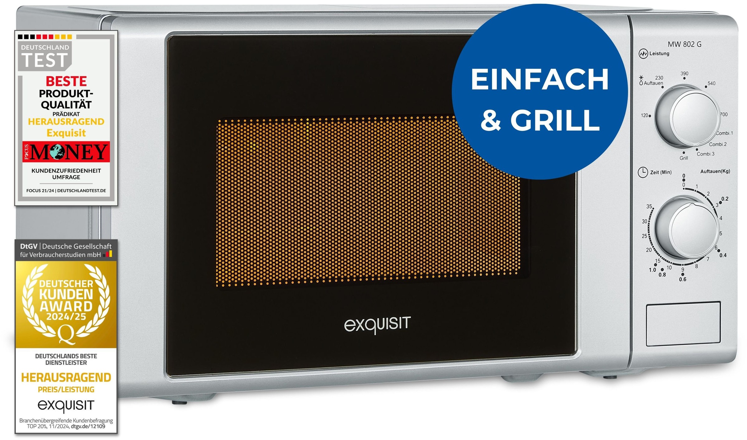exquisit Mikrowelle "MW 900-030G silber" Grill  Mikrowelle 1050 W günstig online kaufen