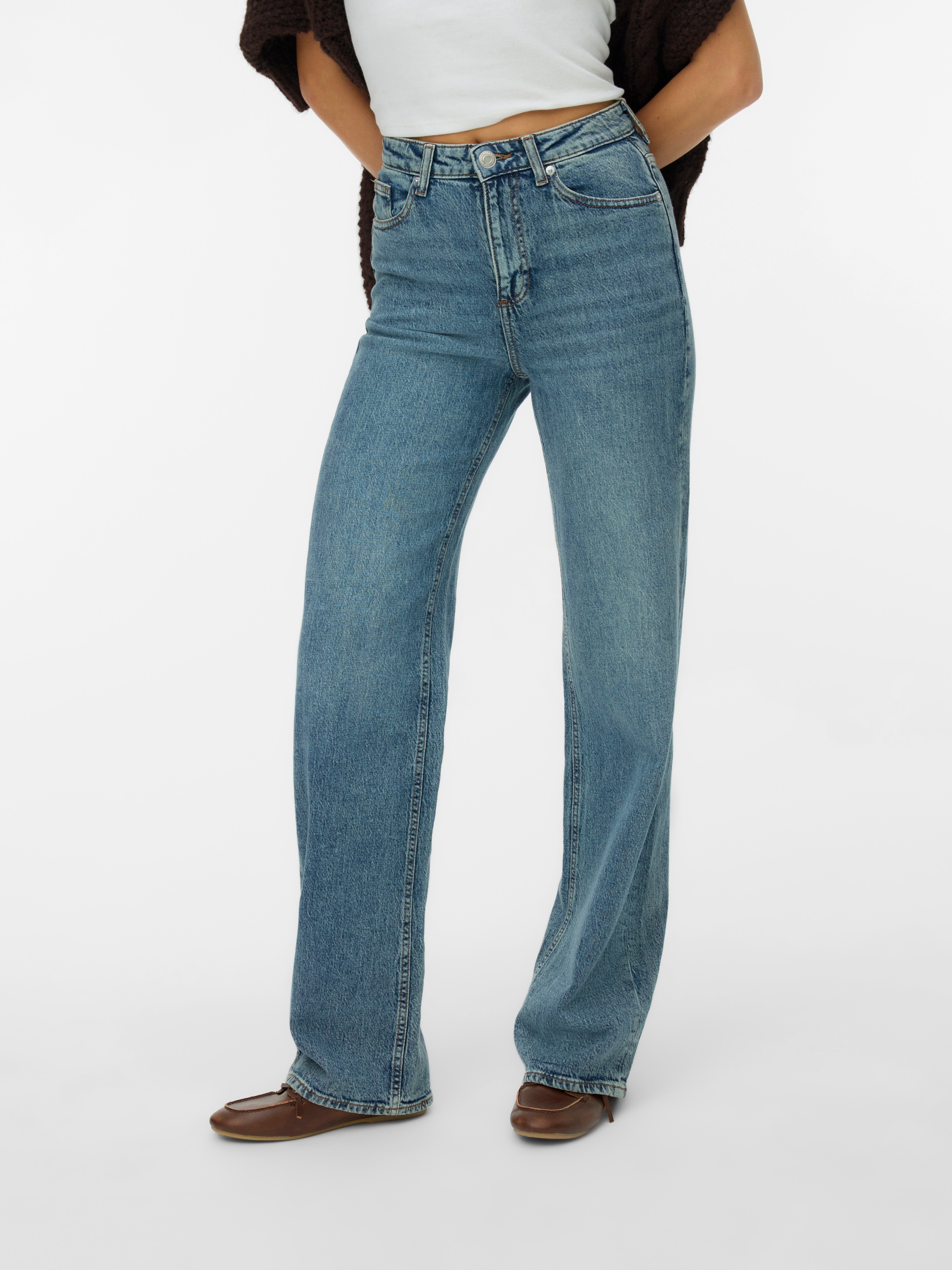 Thumbnail - Vero Moda High-waist-Jeans "VMTESSA HR WIDE JEANS RA394 GA NOOS"