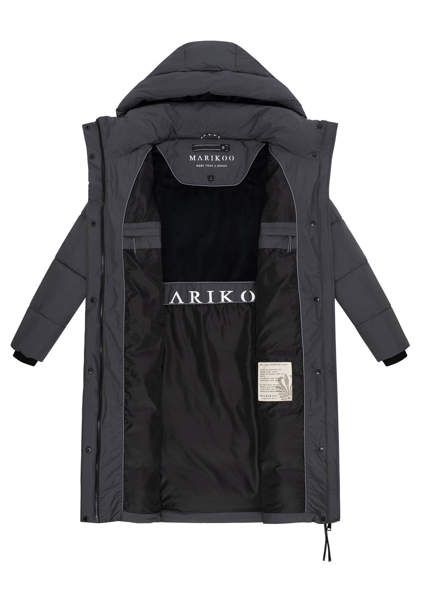 Marikoo Winterjacke »Chumanii«, Belüftungsschlitz mit Druckknopfverschluss