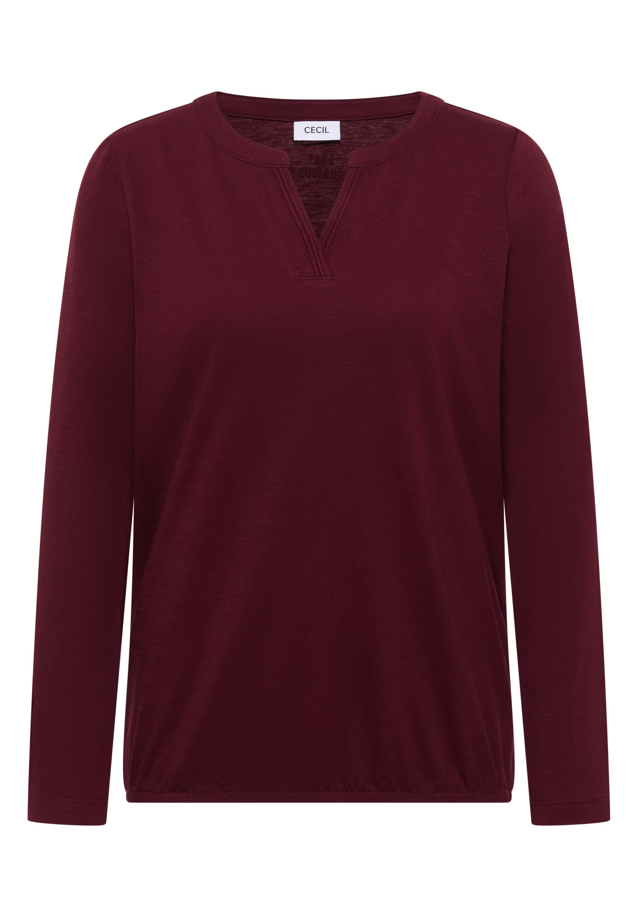 Cecil Langarmshirt mit geschlitztem Rundhalsausschnitt