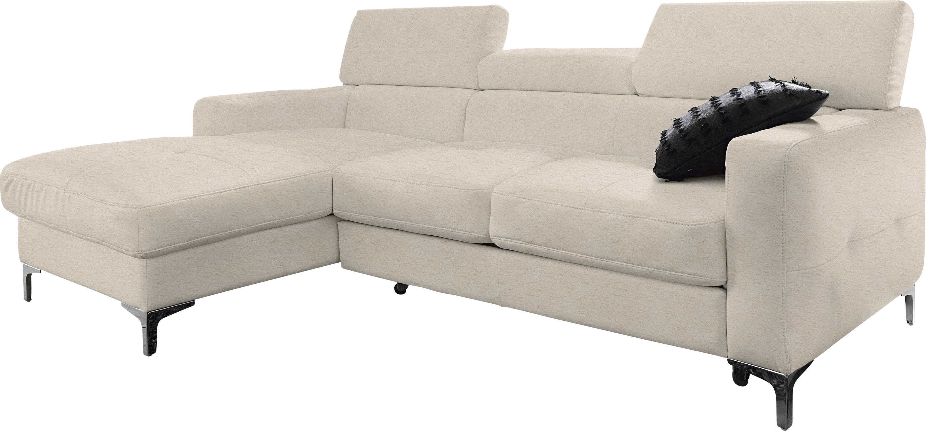 COTTA Ecksofa "Sammy L-Form" mit Kopfteilverstellung, wahlweise mit Schlaffunktion