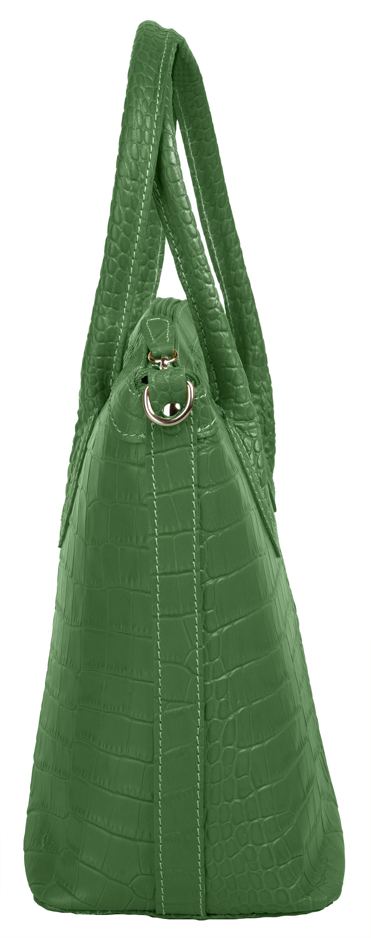 Henkeltasche CLUTY, Damen, Gr. B/H/T: 32cm x 27cm x 5cm onesize, grün, Leder, Taschen, echt Leder, Made in Italy 3