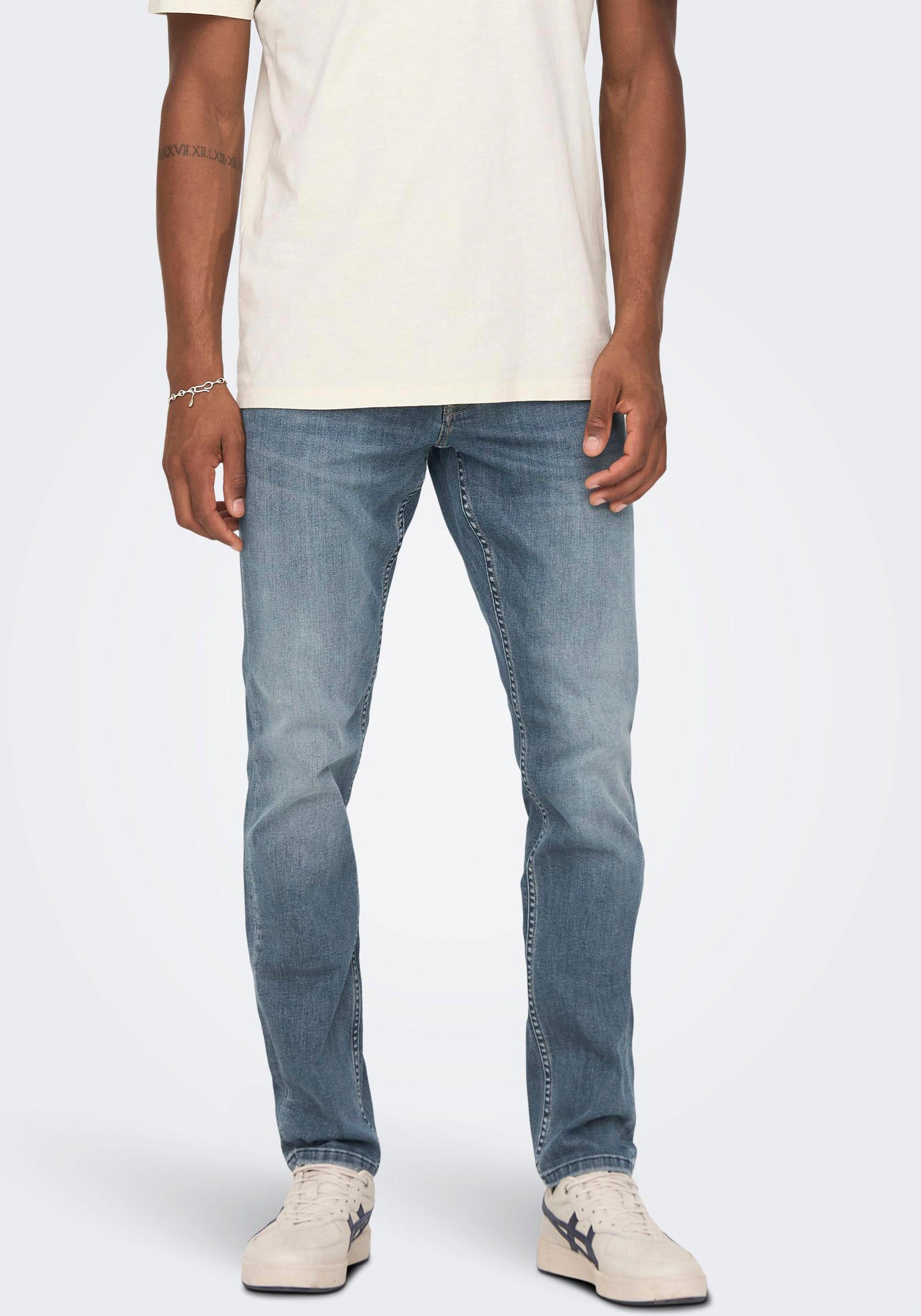 Slim-fit-Jeans »OS ONSLOOM SLIM BLUE GREY 40«, mit Destroyed Effekt