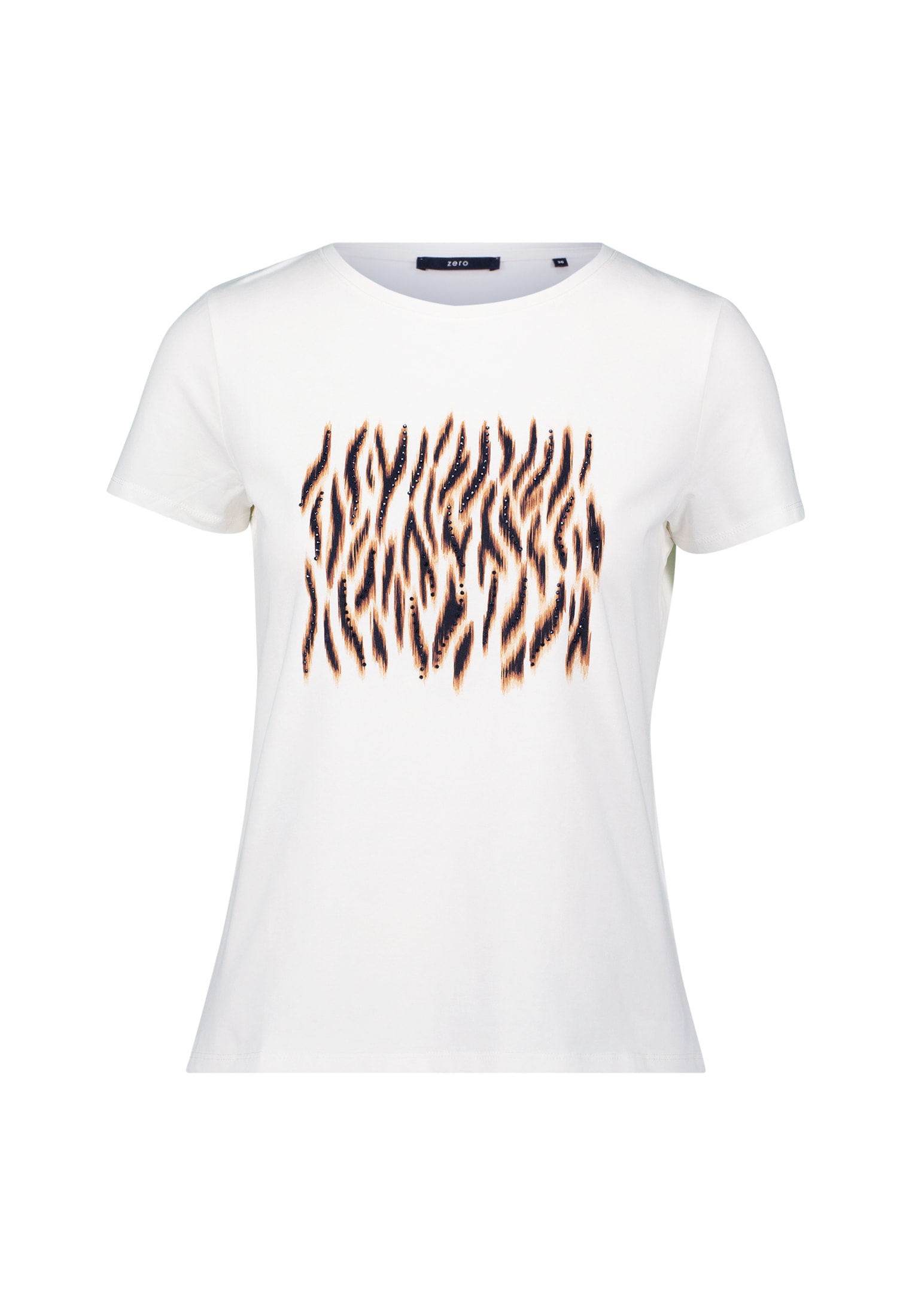 Zero Kurzarmshirt »zero T-Shirt mit Animalprint«, (1 tlg.), Plain/ohne Details