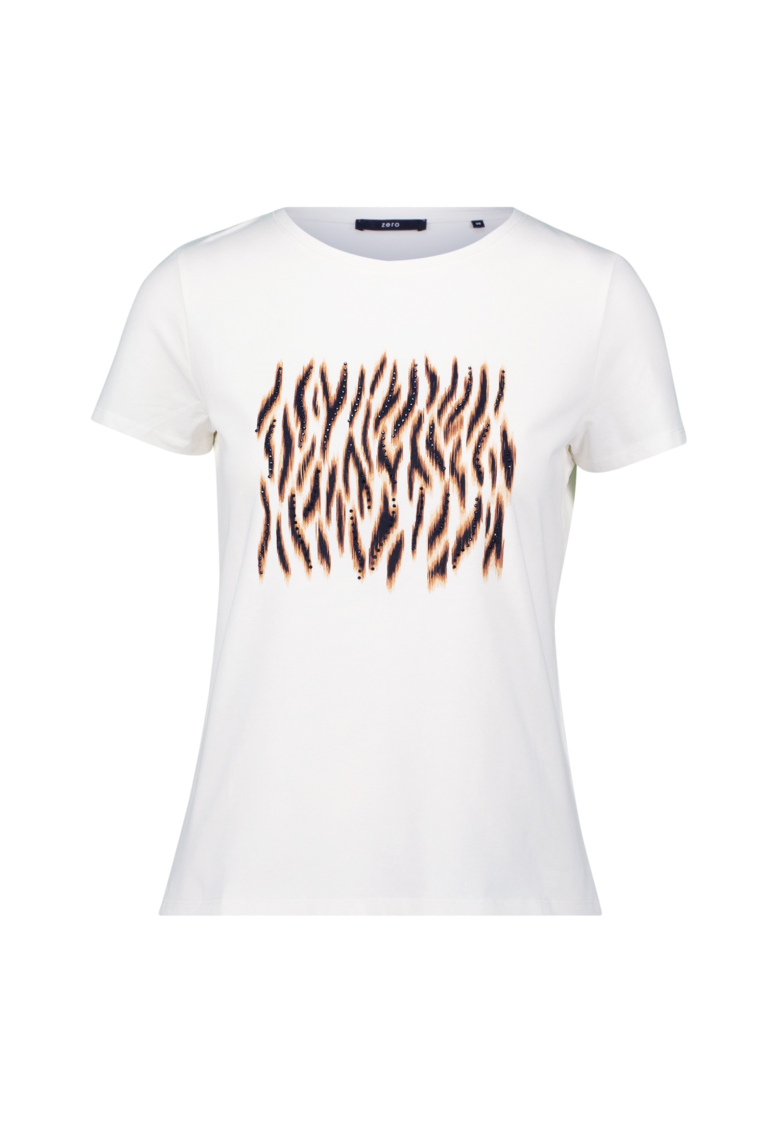 Zero Kurzarmshirt "zero T-Shirt mit Animalprint", (1 tlg.), Plain/ohne Deta günstig online kaufen